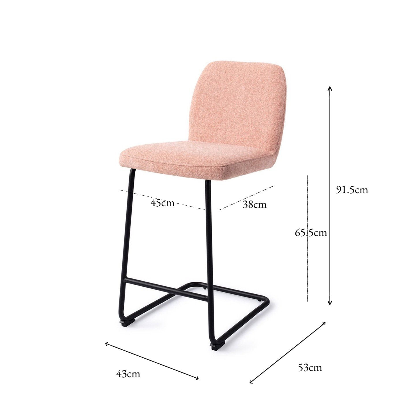 Jesper Home Ikata Anemone Barkruk - Arch Black (L) - KwaliteitWonen.nl