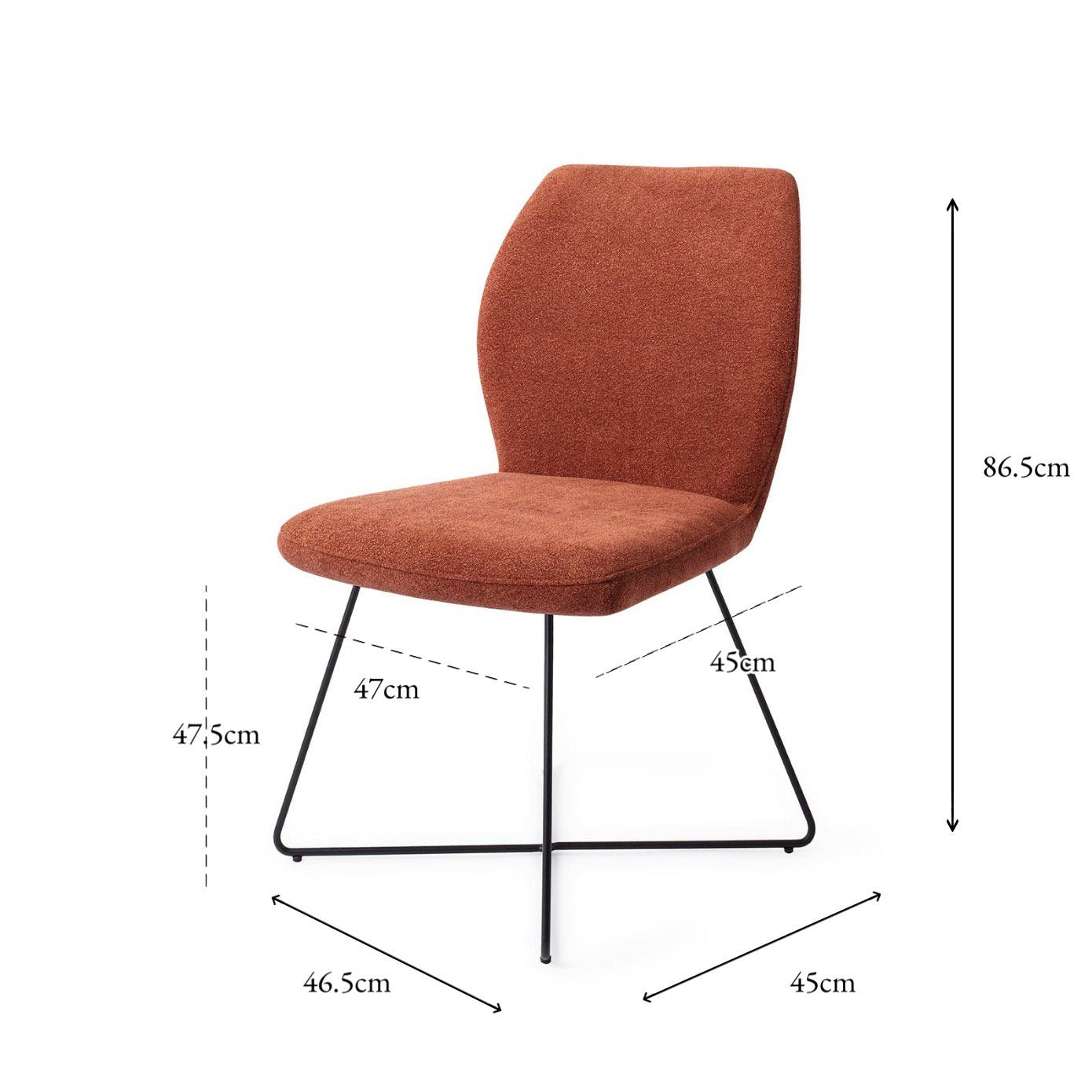 Jesper Home Ikata Cosy Copper Eetkamerstoel - Cross Black - KwaliteitWonen.nl