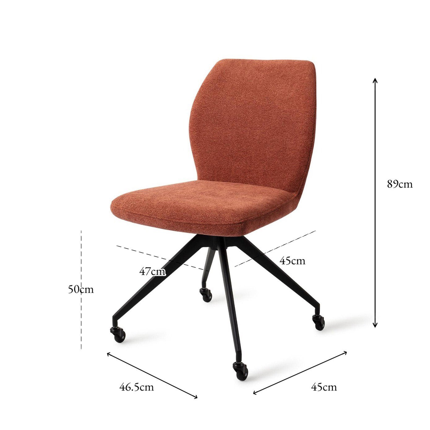 Jesper Home Ikata Cosy Copper Eetkamerstoel - Glide Black - KwaliteitWonen.nl