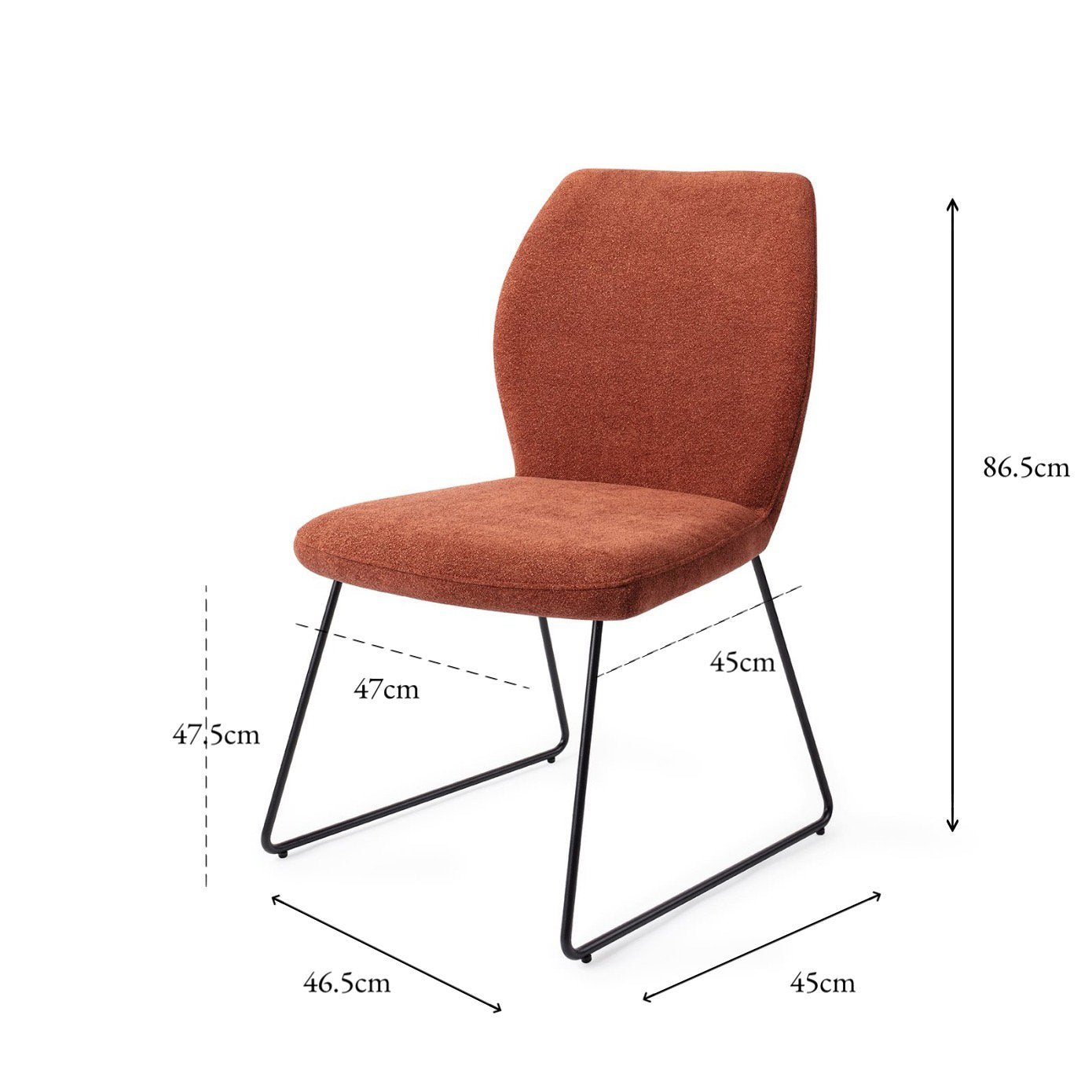Jesper Home Ikata Cosy Copper Eetkamerstoel - Slide Black - KwaliteitWonen.nl