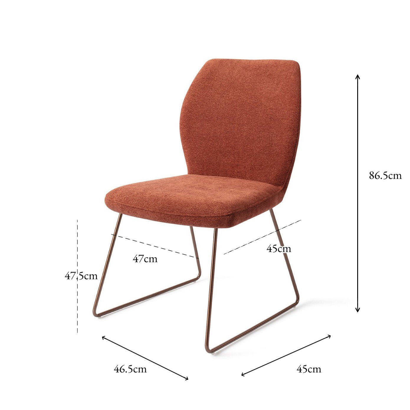 Jesper Home Ikata Cosy Copper Eetkamerstoel - Slide Rose - KwaliteitWonen.nl