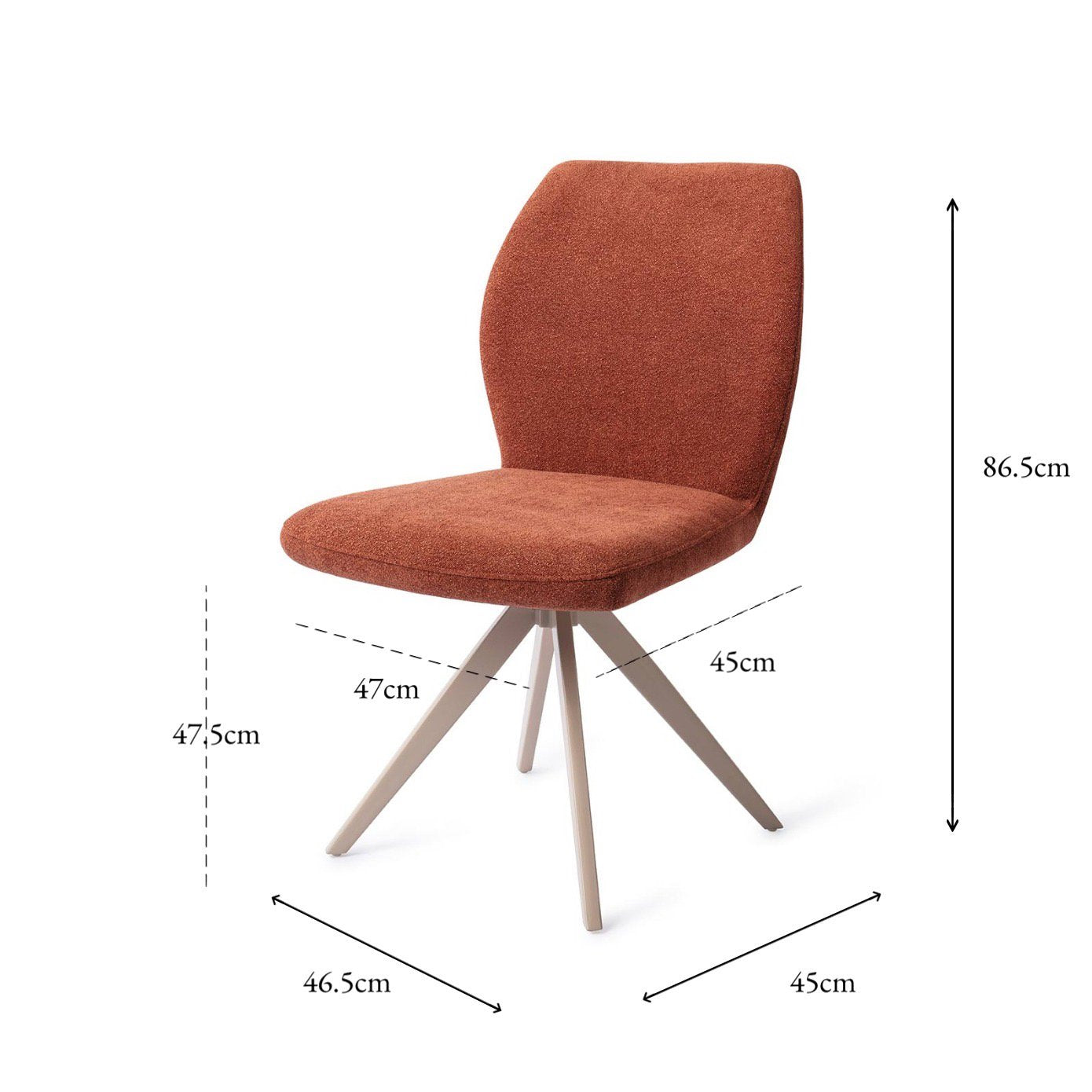 Jesper Home Ikata Cosy Copper Eetkamerstoel - Turn Beige - KwaliteitWonen.nl
