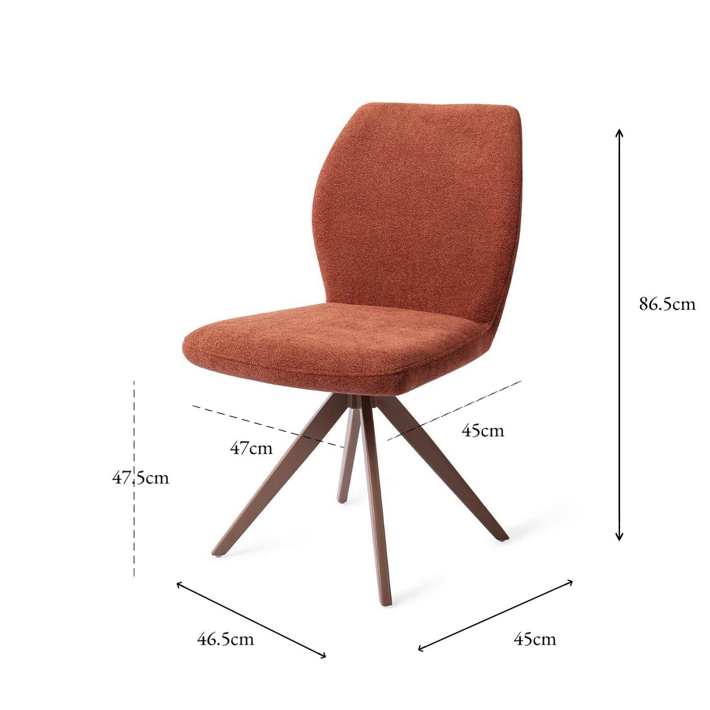 Jesper Home Ikata Cosy Copper Eetkamerstoel - Turn Brown - KwaliteitWonen.nl