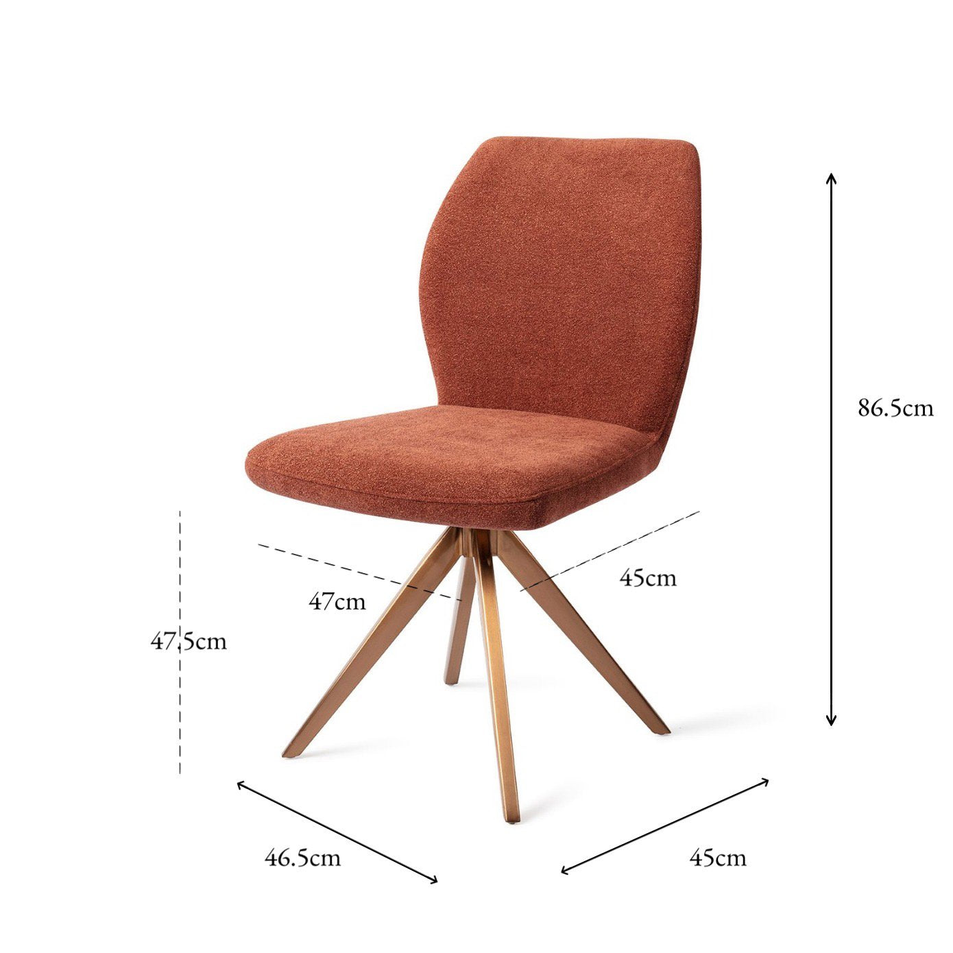 Jesper Home Ikata Cosy Copper Eetkamerstoel - Turn Rose - KwaliteitWonen.nl