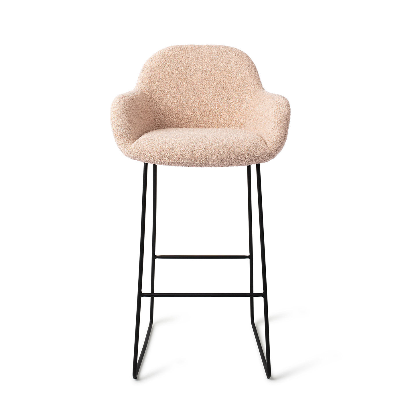Jesper Home Kushi Flax Relax Barkruk (H) - Bar Slide Black - KwaliteitWonen.nl