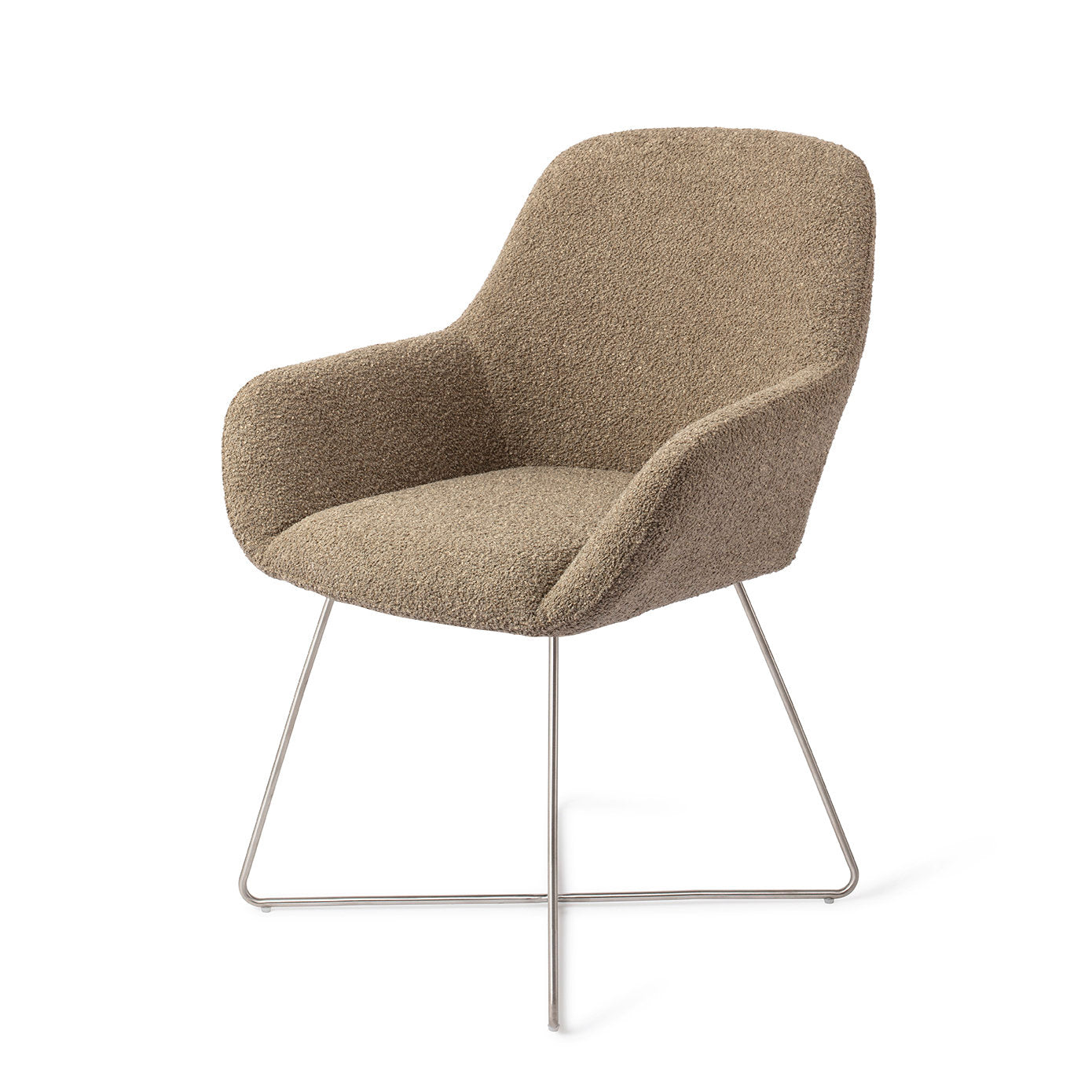 Jesper Home Kushi Moss Meadow Eetkamerstoel - Cross Steel - KwaliteitWonen.nl
