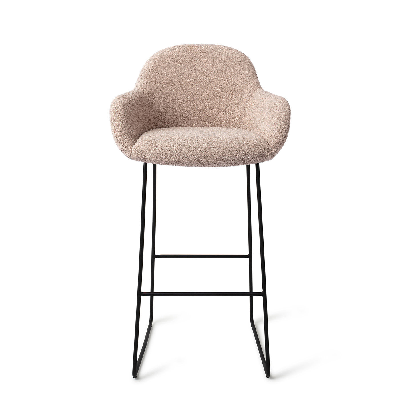 Jesper Home Kushi Stone Haze Barkruk (H) - Bar Slide Black - KwaliteitWonen.nl
