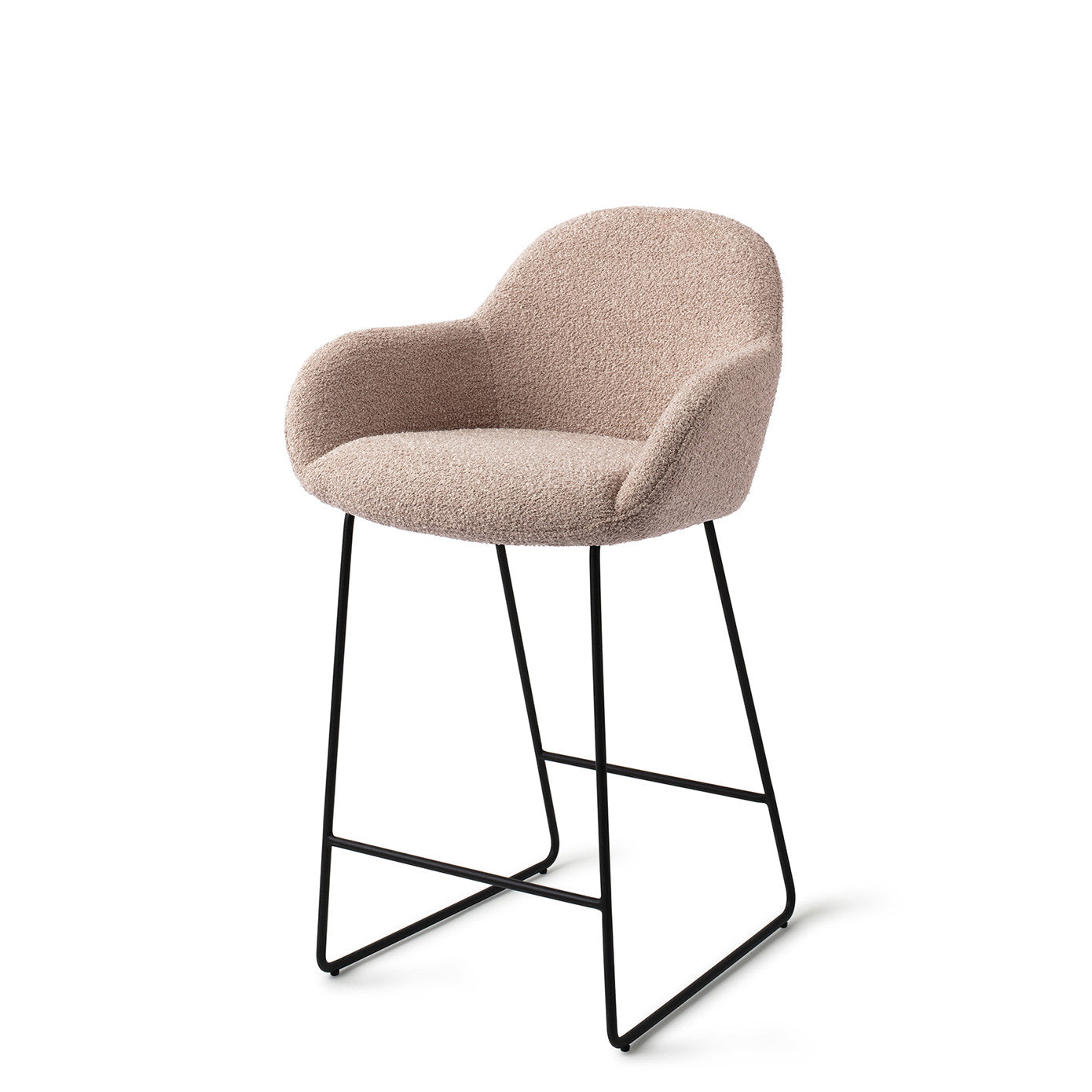 Jesper Home Kushi Stone Haze Barkruk (L) - Counter Slide Black - KwaliteitWonen.nl