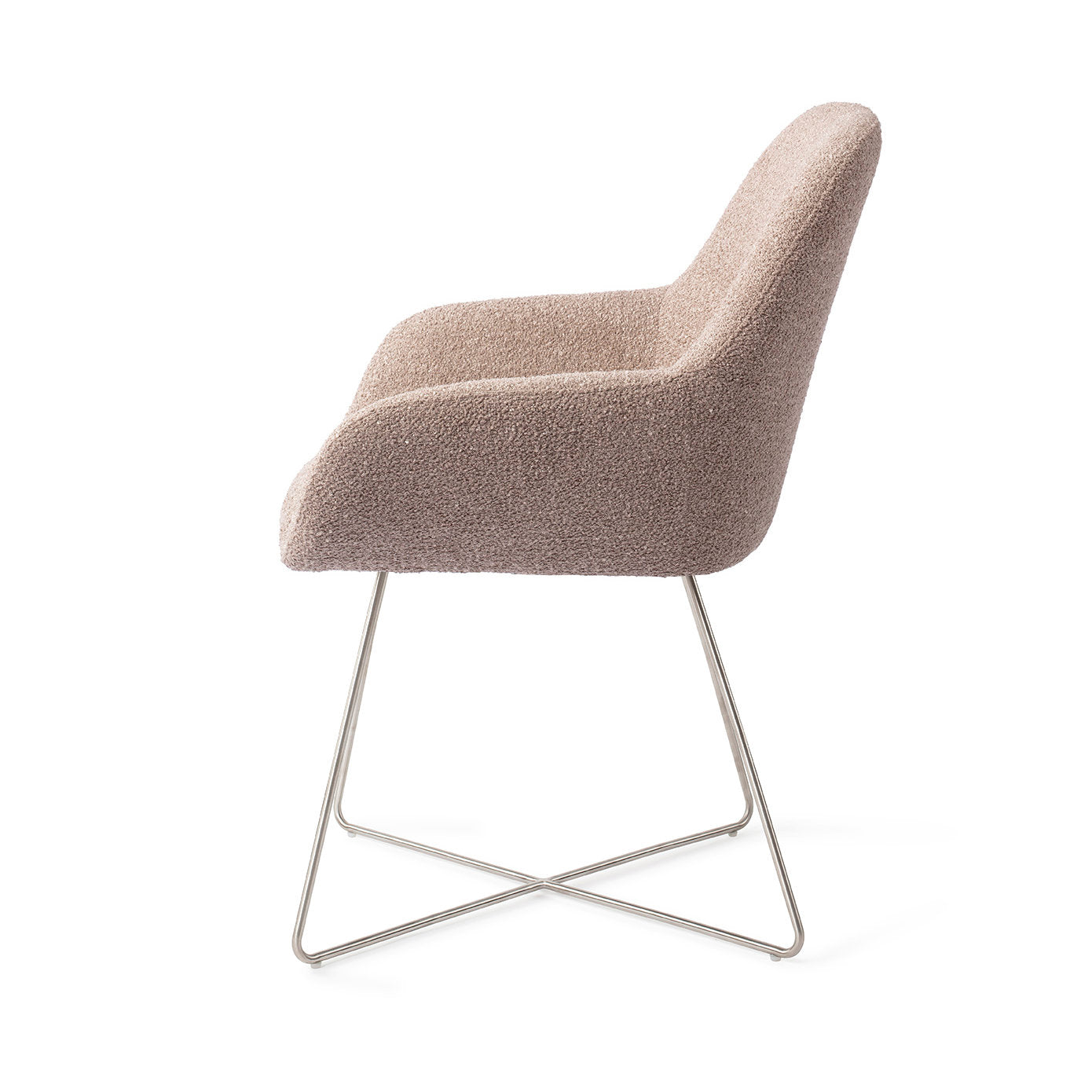 Jesper Home Kushi Stone Haze Eetkamerstoel - Cross Steel - KwaliteitWonen.nl