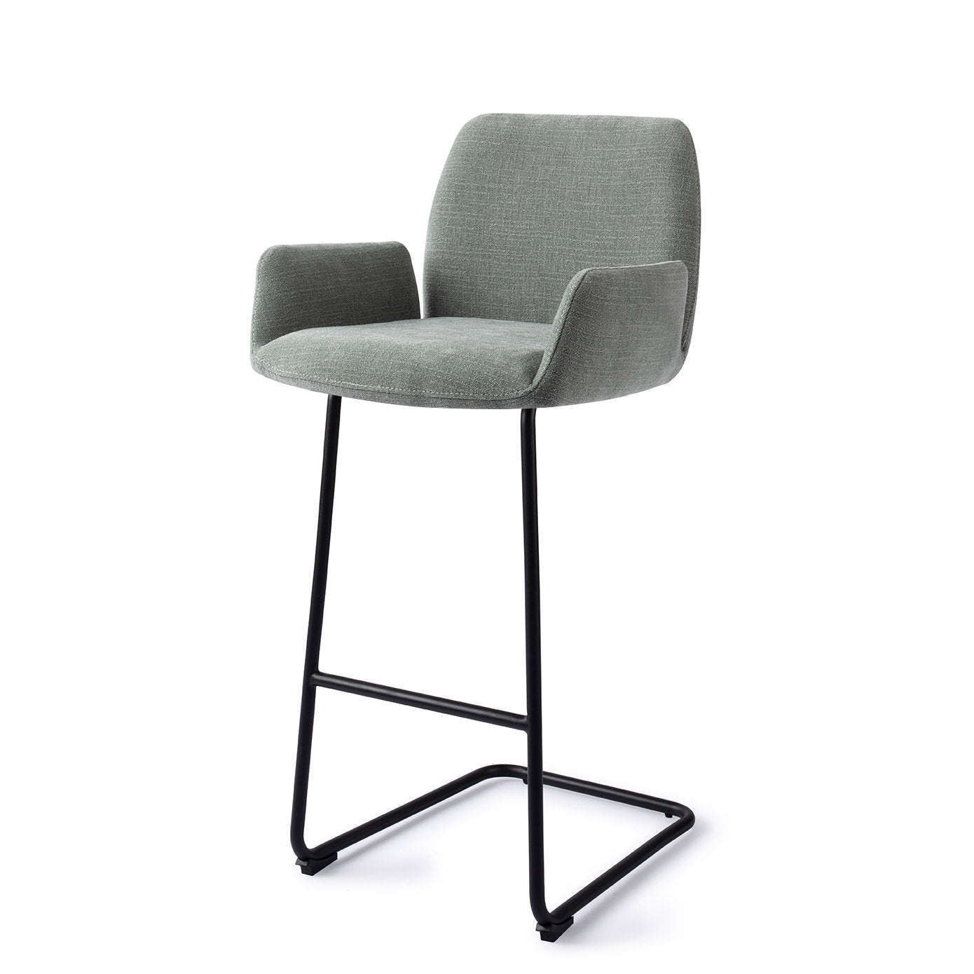 Jesper Home Misaki Breezy Blue Barkruk (H) - Bar Arch Black - KwaliteitWonen.nl