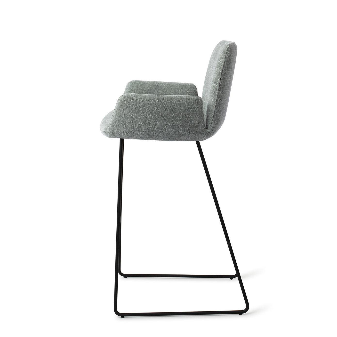 Jesper Home Misaki Breezy Blue Barkruk (H) - Bar Slide Black - KwaliteitWonen.nl