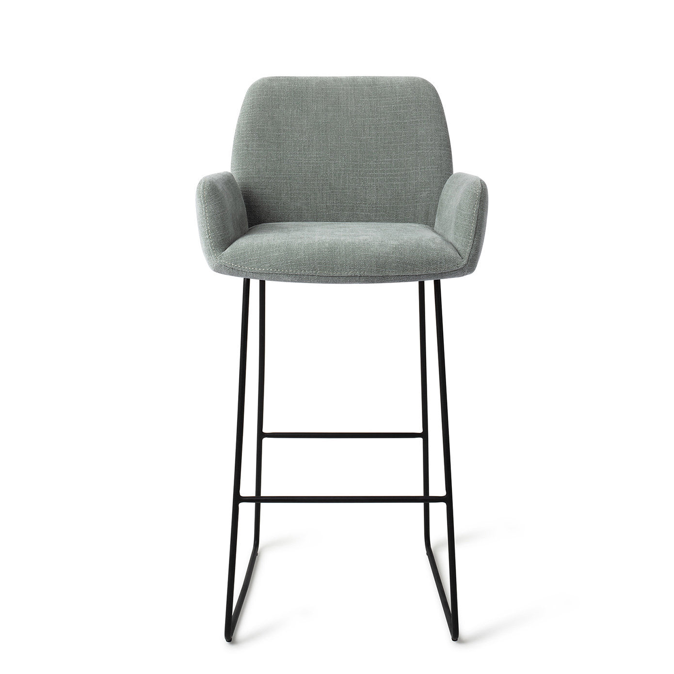 Jesper Home Misaki Breezy Blue Barkruk (H) - Bar Slide Black - KwaliteitWonen.nl