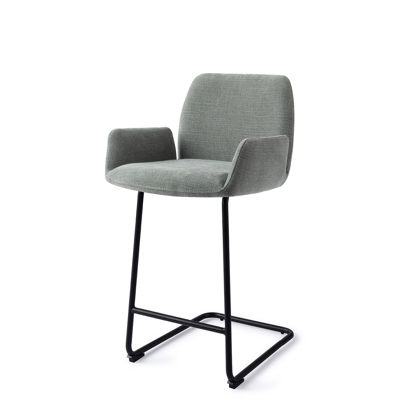 Jesper Home Misaki Breezy Blue Barkruk (L) - Counter Arch Black - KwaliteitWonen.nl