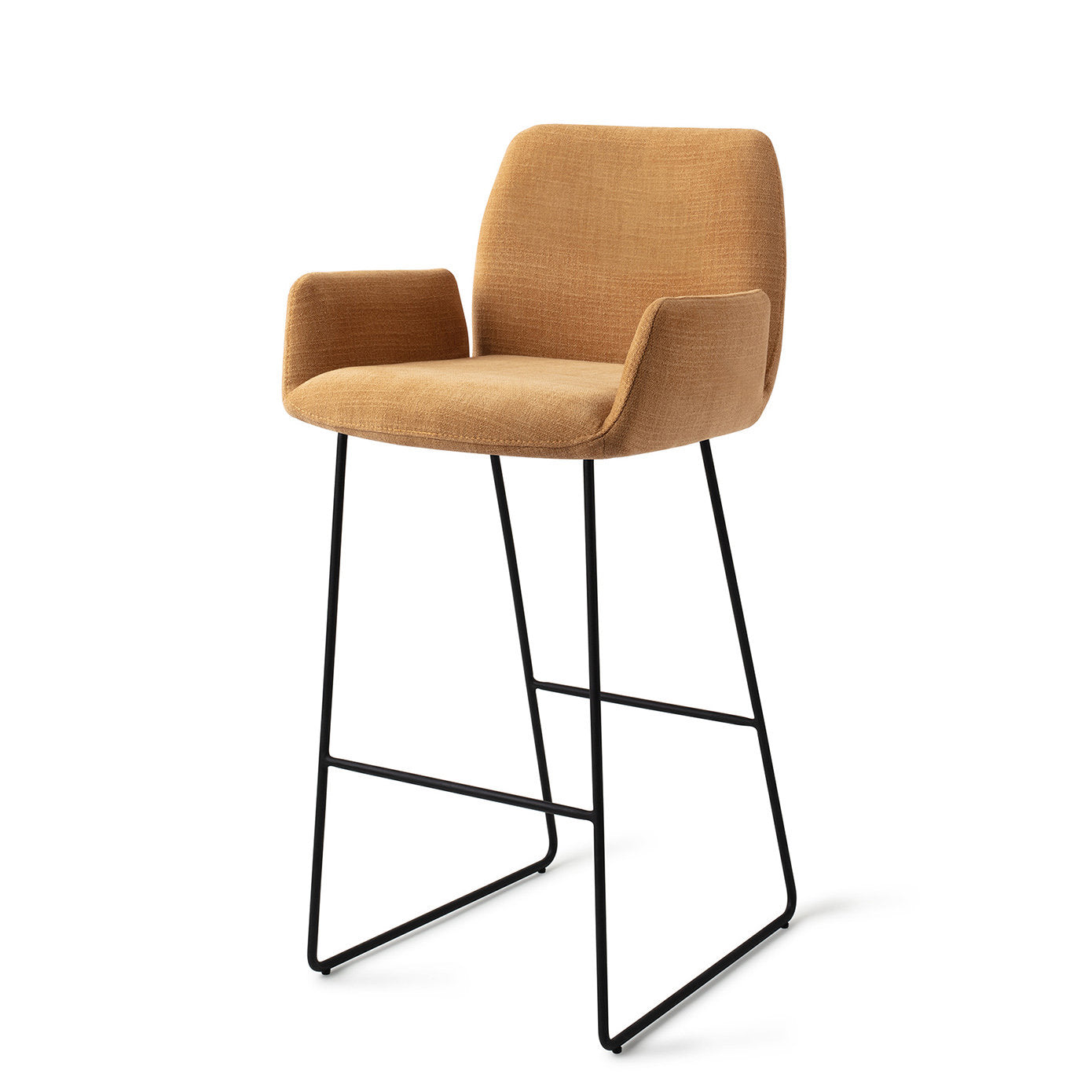 Jesper Home Misaki Honey Harvest Barkruk (H) - Bar Slide Black - KwaliteitWonen.nl