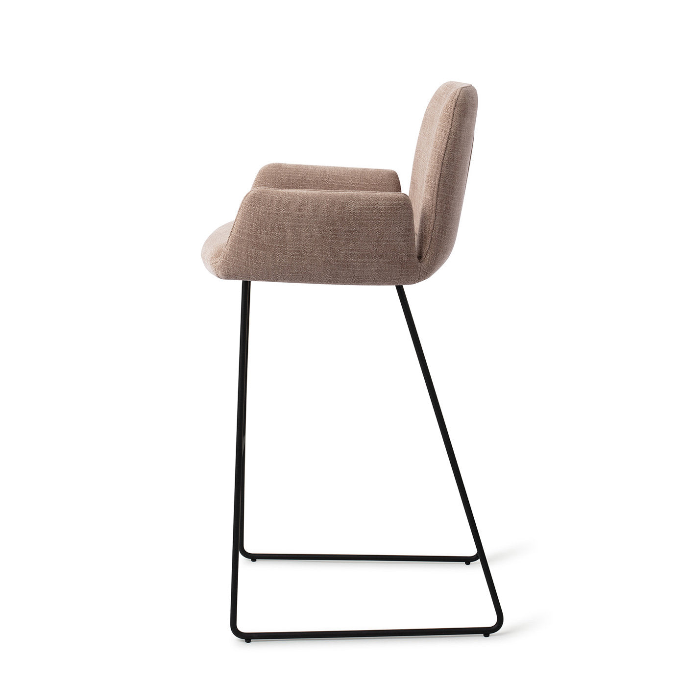 Jesper Home Misaki Mocha Mist Barkruk (H) - Bar Slide Black - KwaliteitWonen.nl