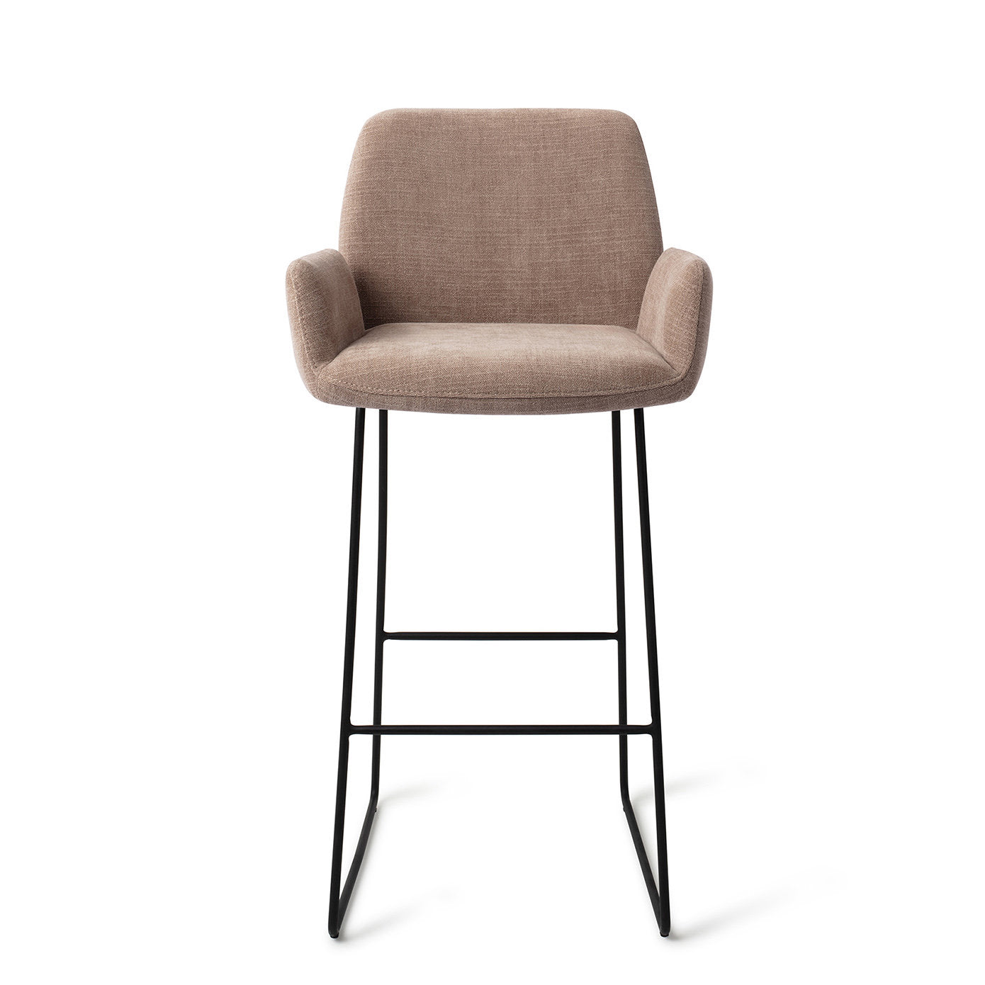 Jesper Home Misaki Mocha Mist Barkruk (H) - Bar Slide Black - KwaliteitWonen.nl