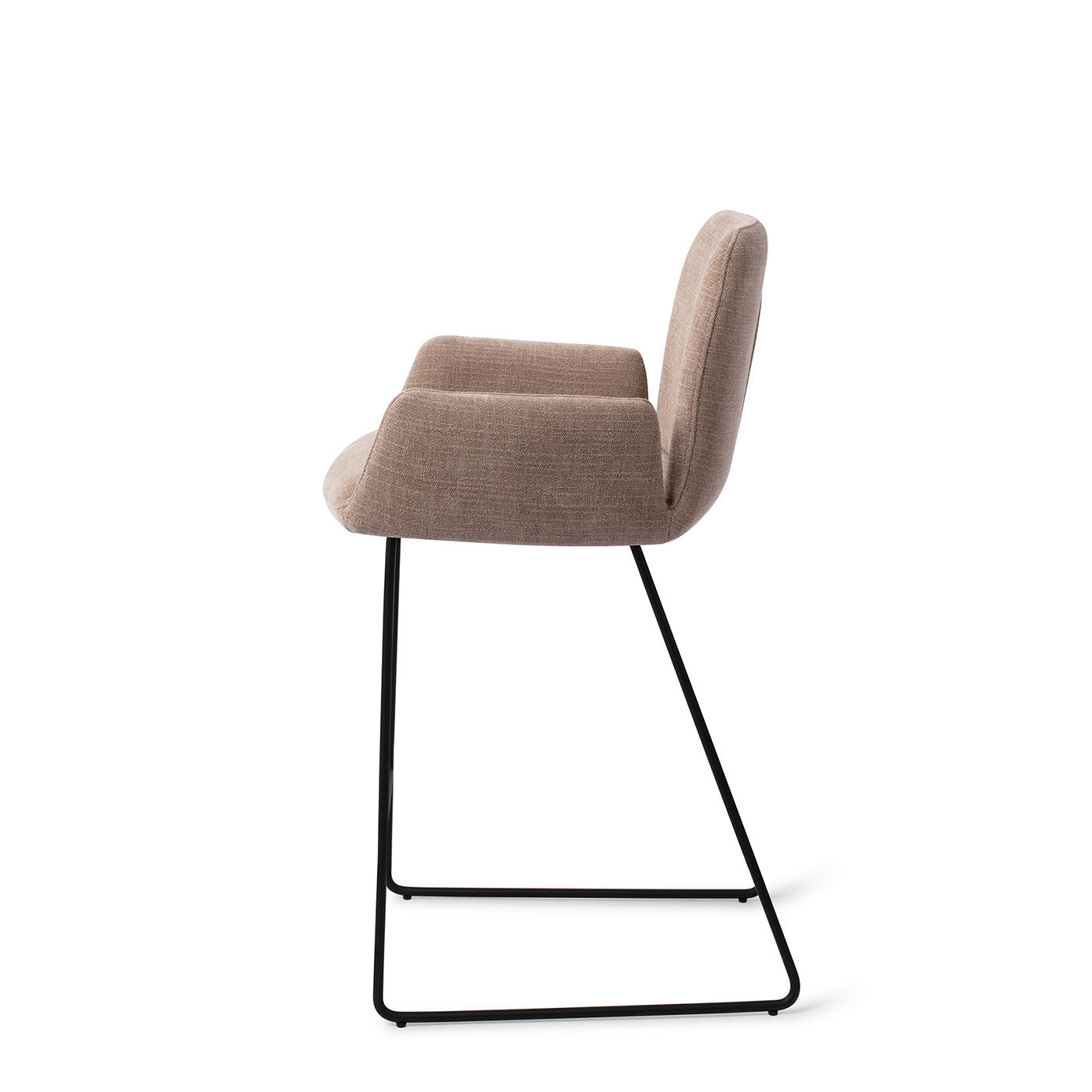 Jesper Home Misaki Mocha Mist Barkruk (L) - Counter Slide Black - KwaliteitWonen.nl