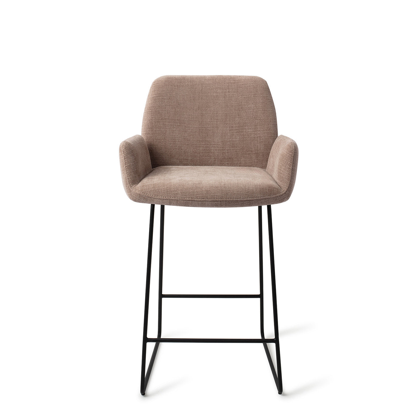 Jesper Home Misaki Mocha Mist Barkruk (L) - Counter Slide Black - KwaliteitWonen.nl