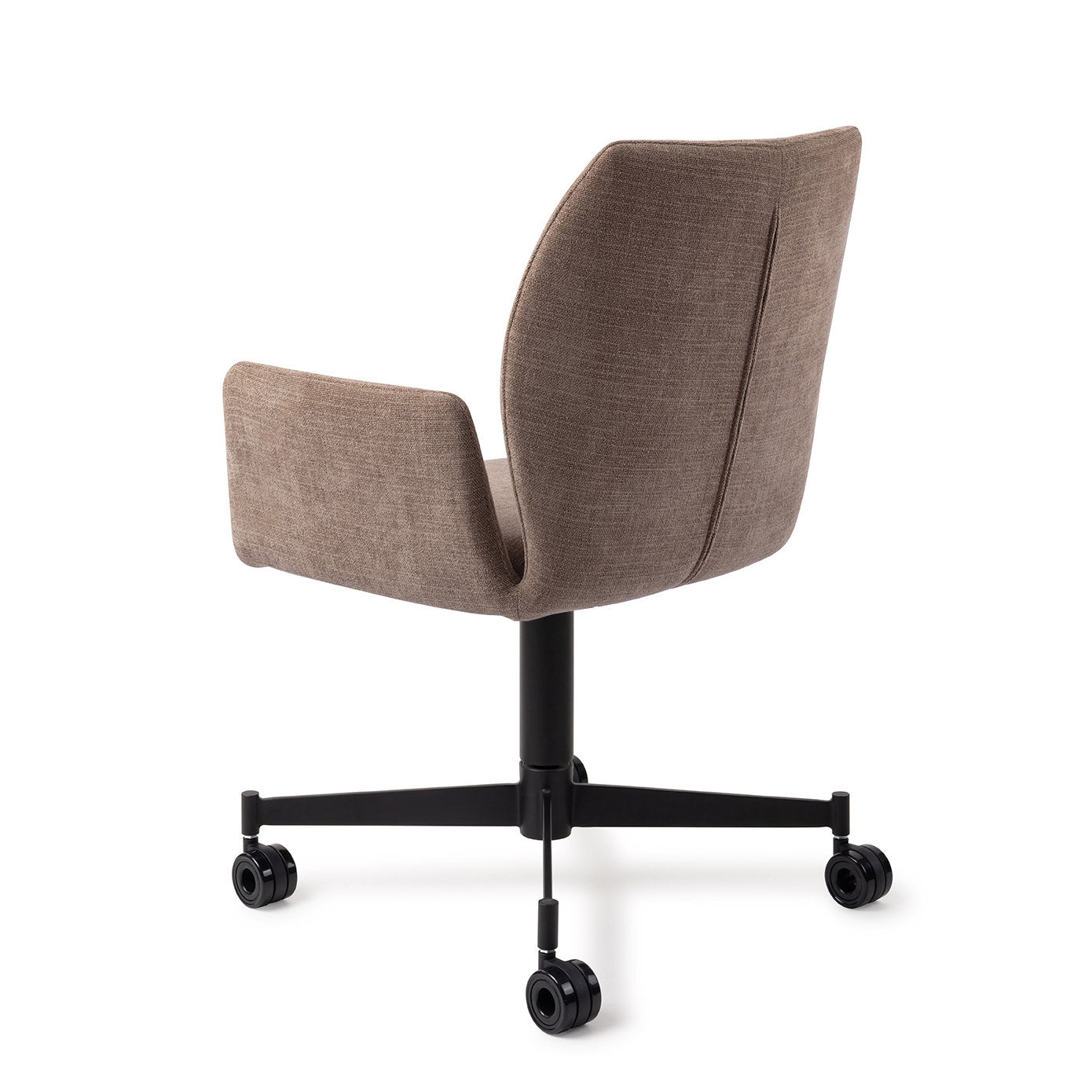 Jesper Home Misaki Mocha Mist Eetkamerstoel - Caster Black - KwaliteitWonen.nl