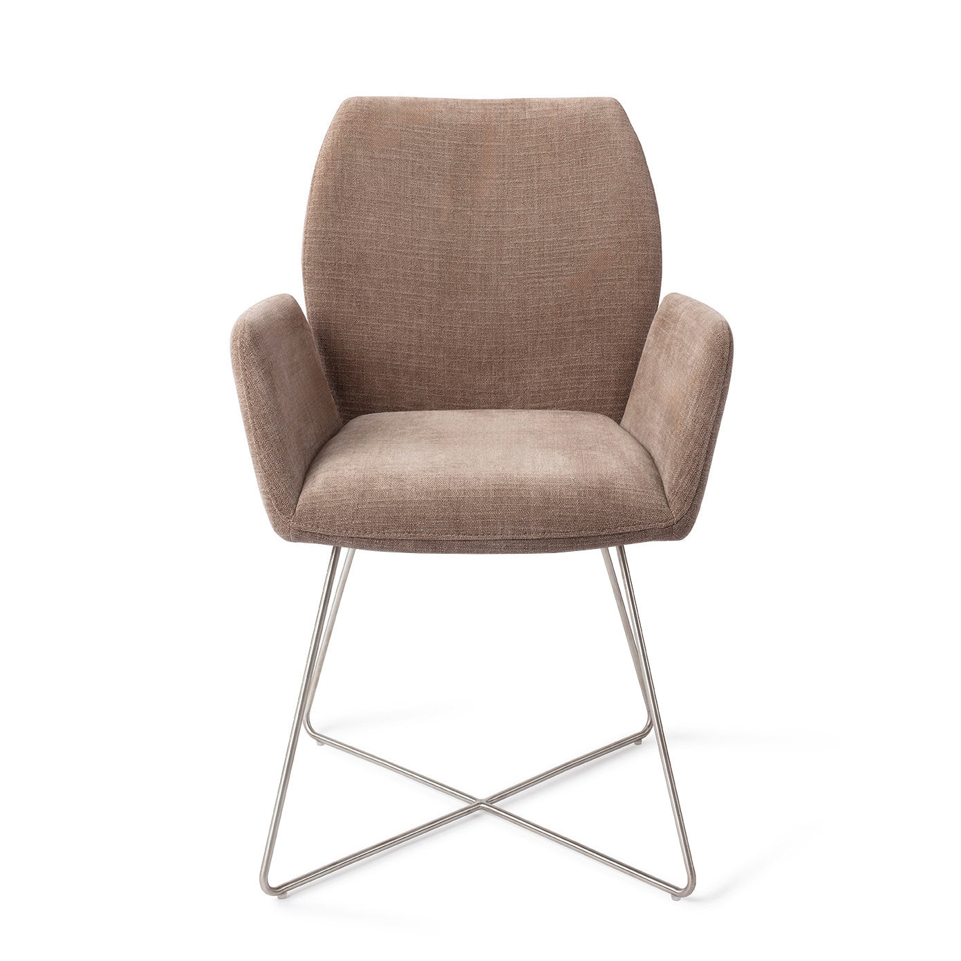 Jesper Home Misaki Mocha Mist Eetkamerstoel - Cross Steel - KwaliteitWonen.nl