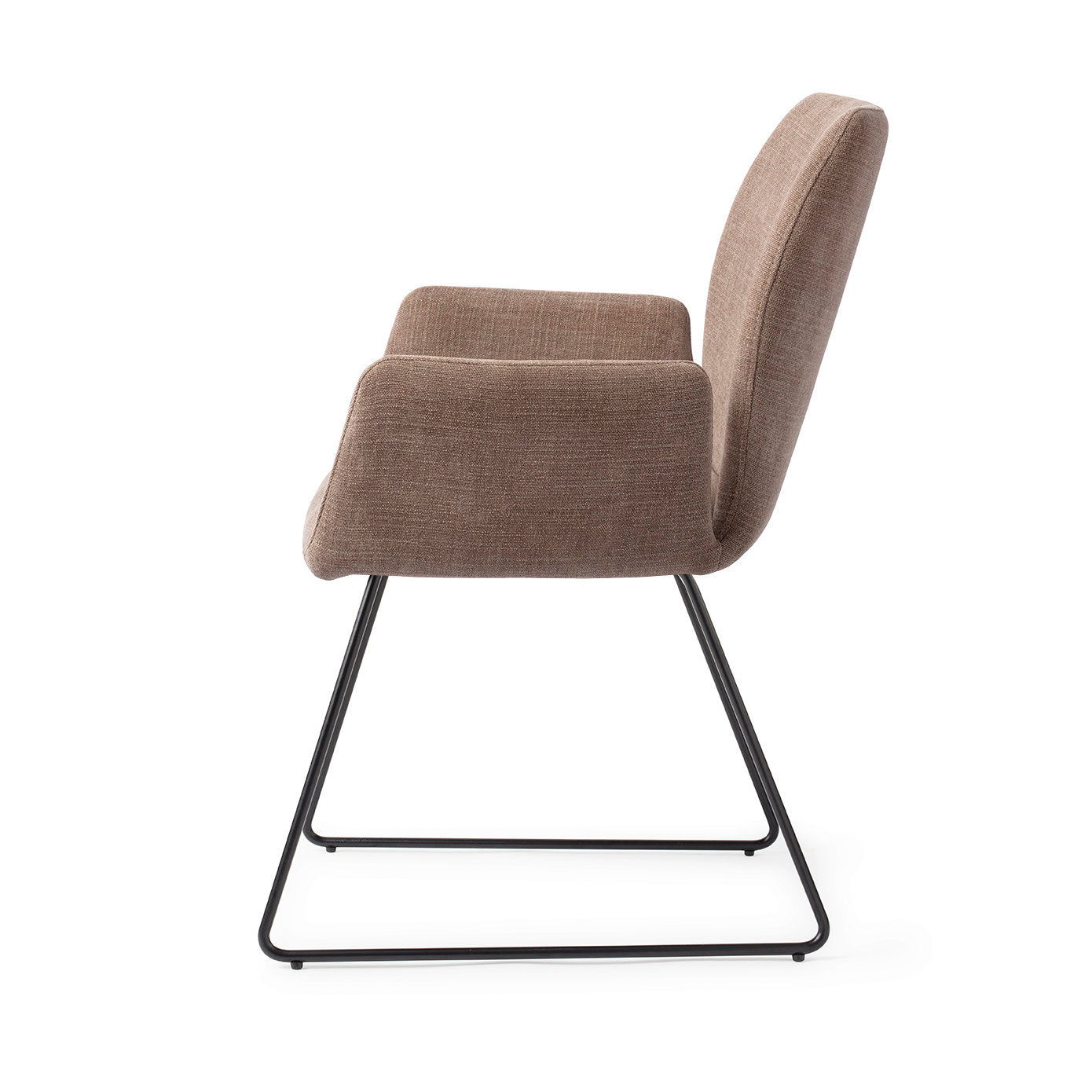 Jesper Home Misaki Mocha Mist Eetkamerstoel - Slide Black - KwaliteitWonen.nl