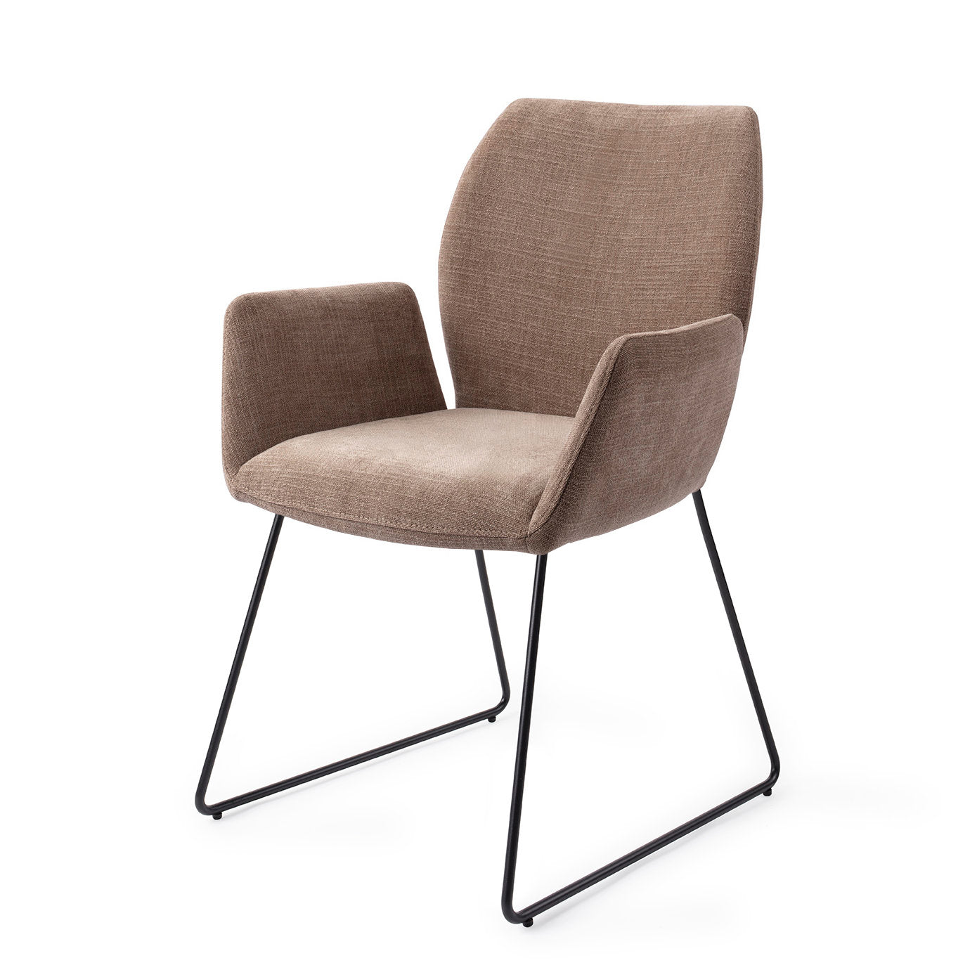 Jesper Home Misaki Mocha Mist Eetkamerstoel - Slide Black - KwaliteitWonen.nl