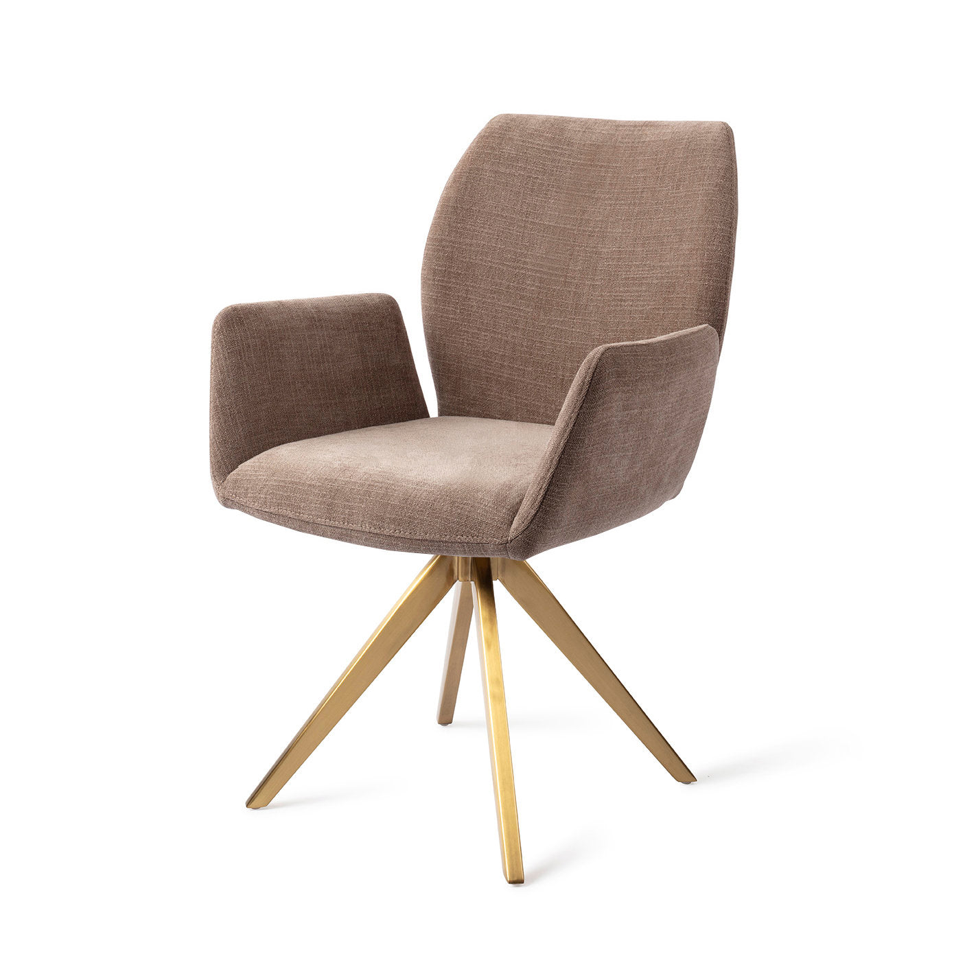 Jesper Home Misaki Mocha Mist Eetkamerstoel - Turn Gold - KwaliteitWonen.nl