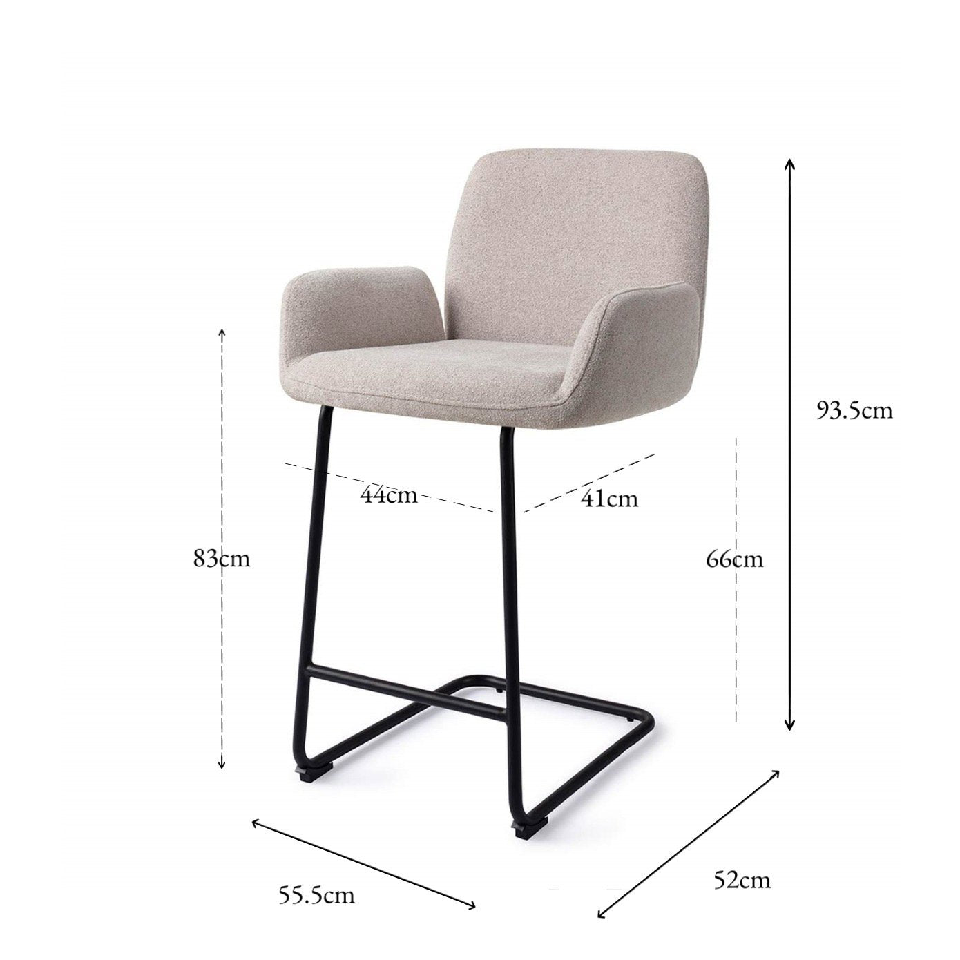 Jesper Home Misaki Pretty Plaster Barkruk - Arch Black (L) - KwaliteitWonen.nl