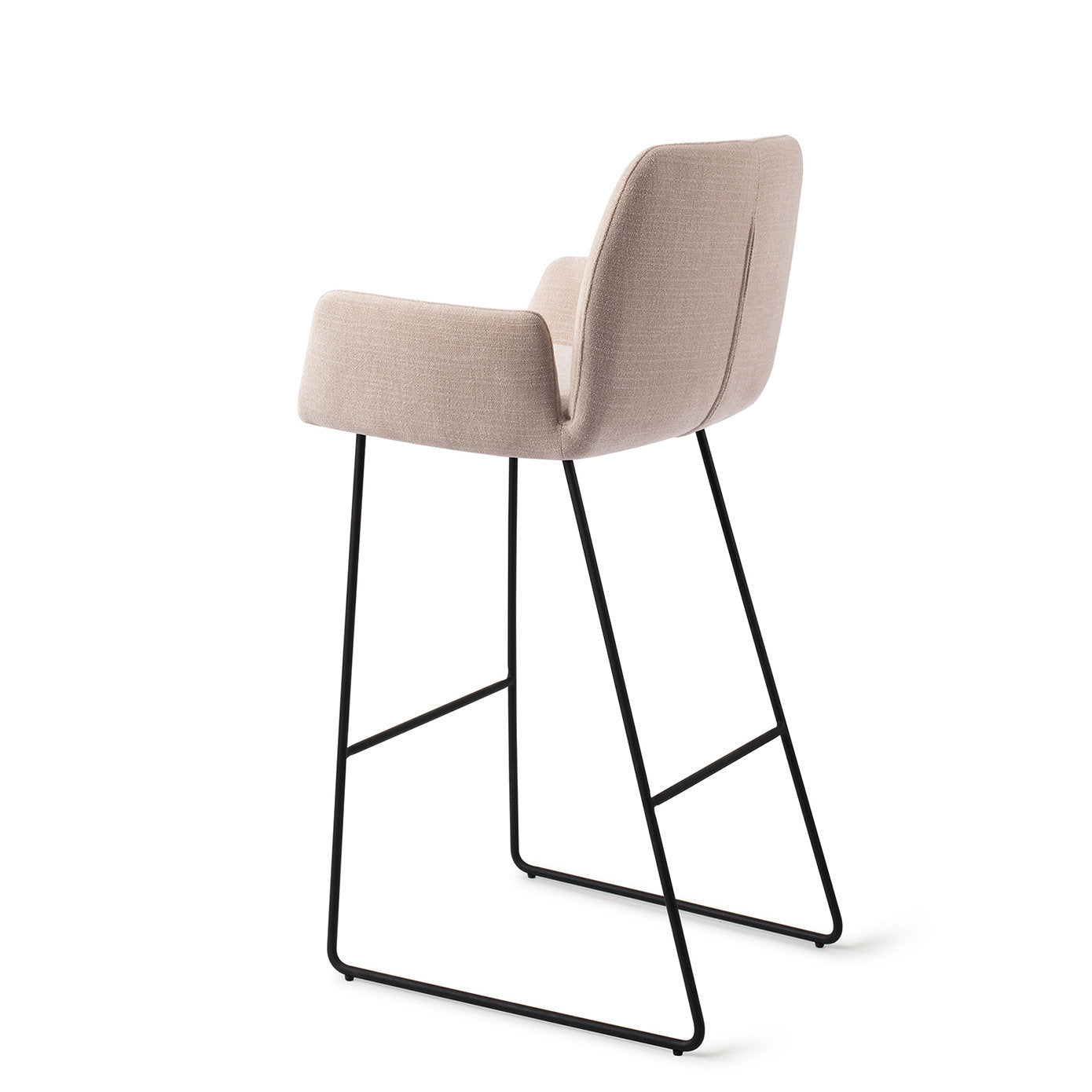 Jesper Home Misaki Sand Strand Barkruk (H) - Bar Slide Black - KwaliteitWonen.nl