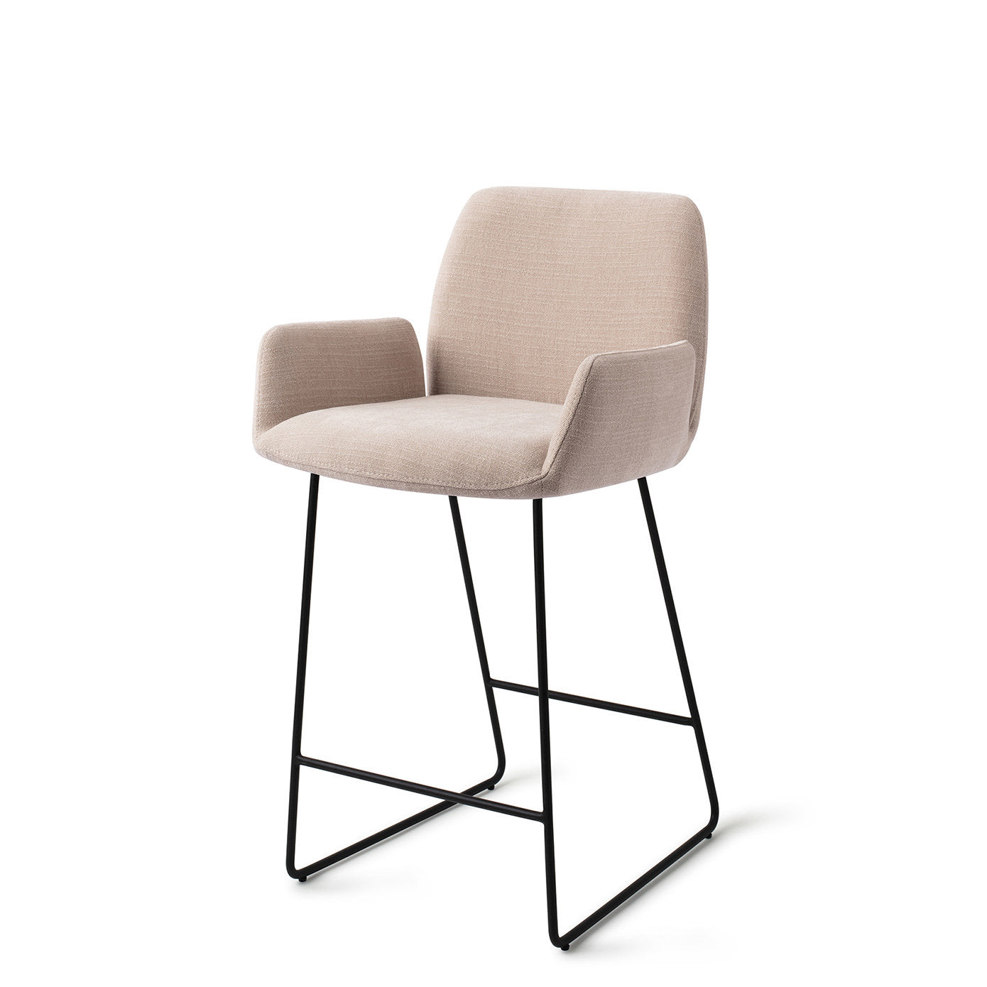 Jesper Home Misaki Sand Strand Barkruk (L) - Counter Slide Black - KwaliteitWonen.nl