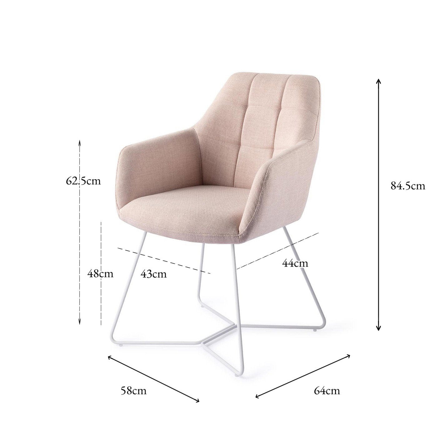 Jesper Home Noto Petal Pink Eetkamerstoel - Beehive White - KwaliteitWonen.nl