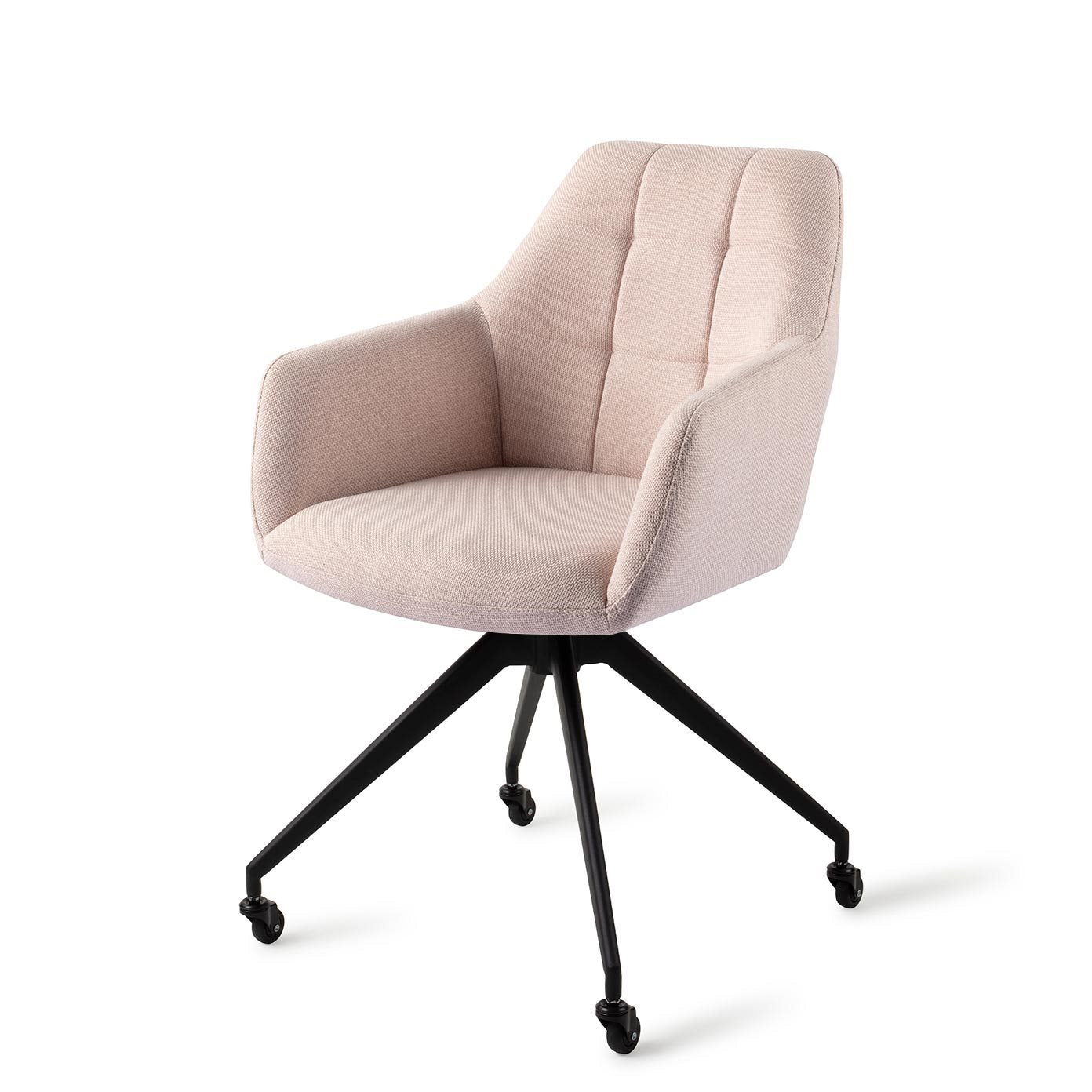 Jesper Home Noto Petal Pink Eetkamerstoel - Glide Black - KwaliteitWonen.nl