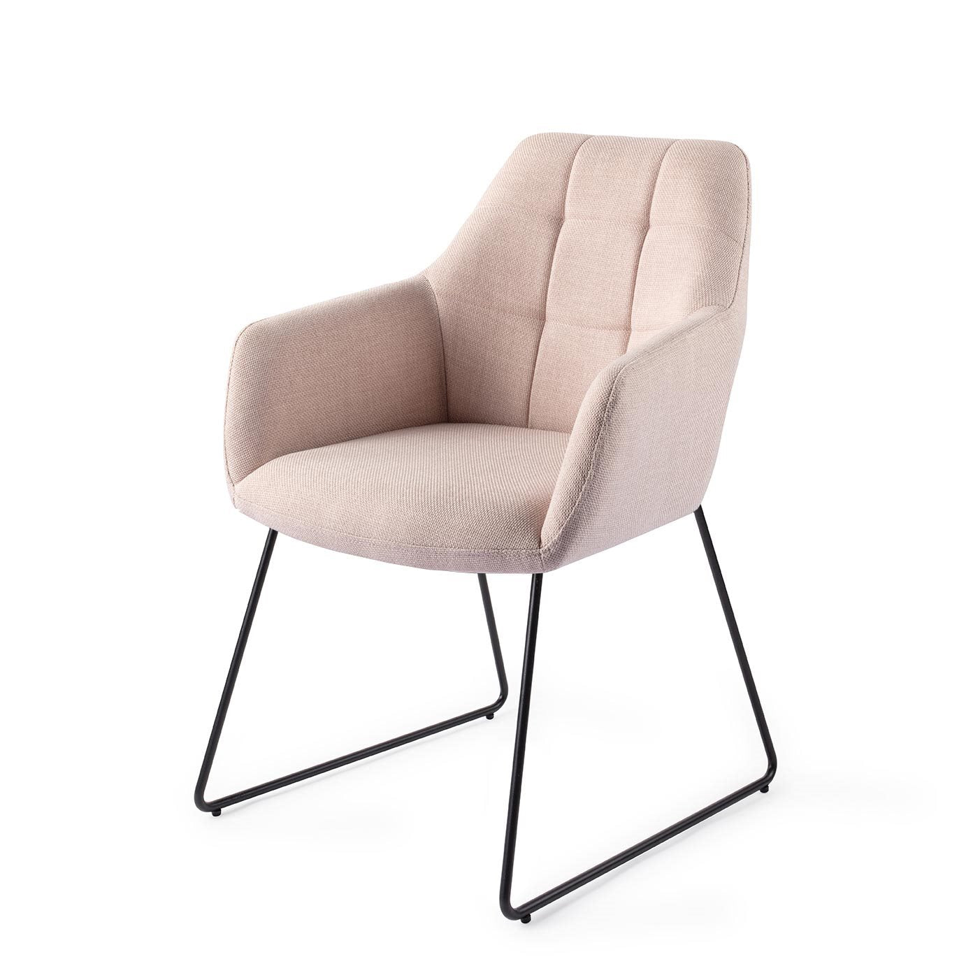Jesper Home Noto Petal Pink Eetkamerstoel - Slide Black - KwaliteitWonen.nl