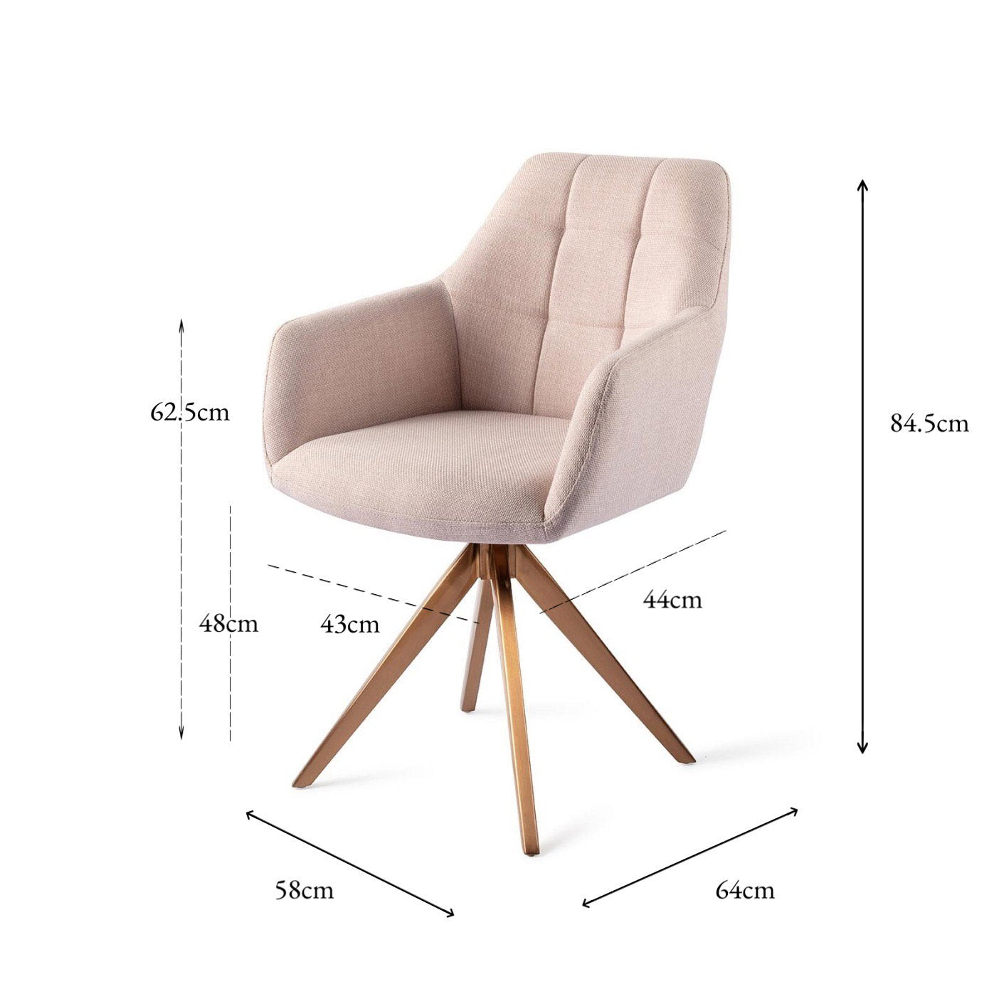 Jesper Home Noto Petal Pink Eetkamerstoel - Turn Rose - KwaliteitWonen.nl