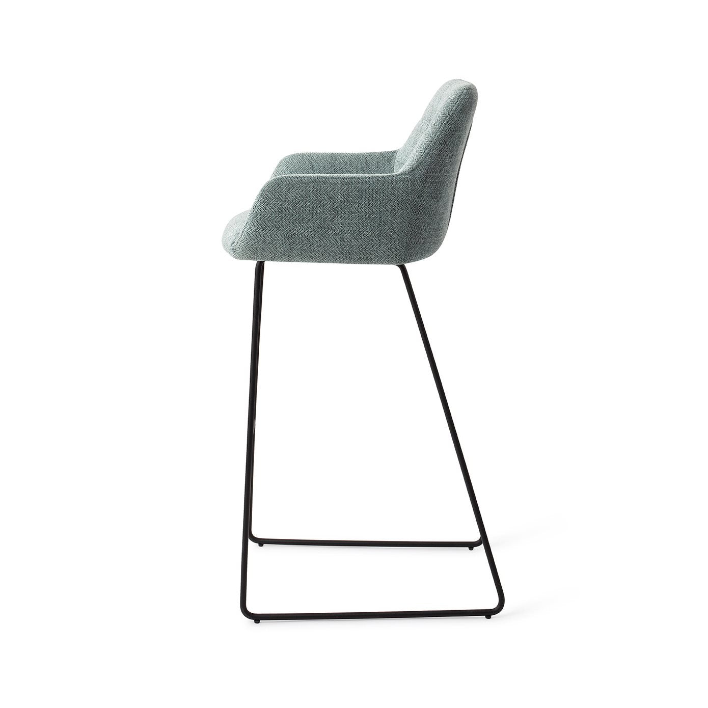 Jesper Home Noto Real Teal Barkruk - Slide Black (H) - KwaliteitWonen.nl
