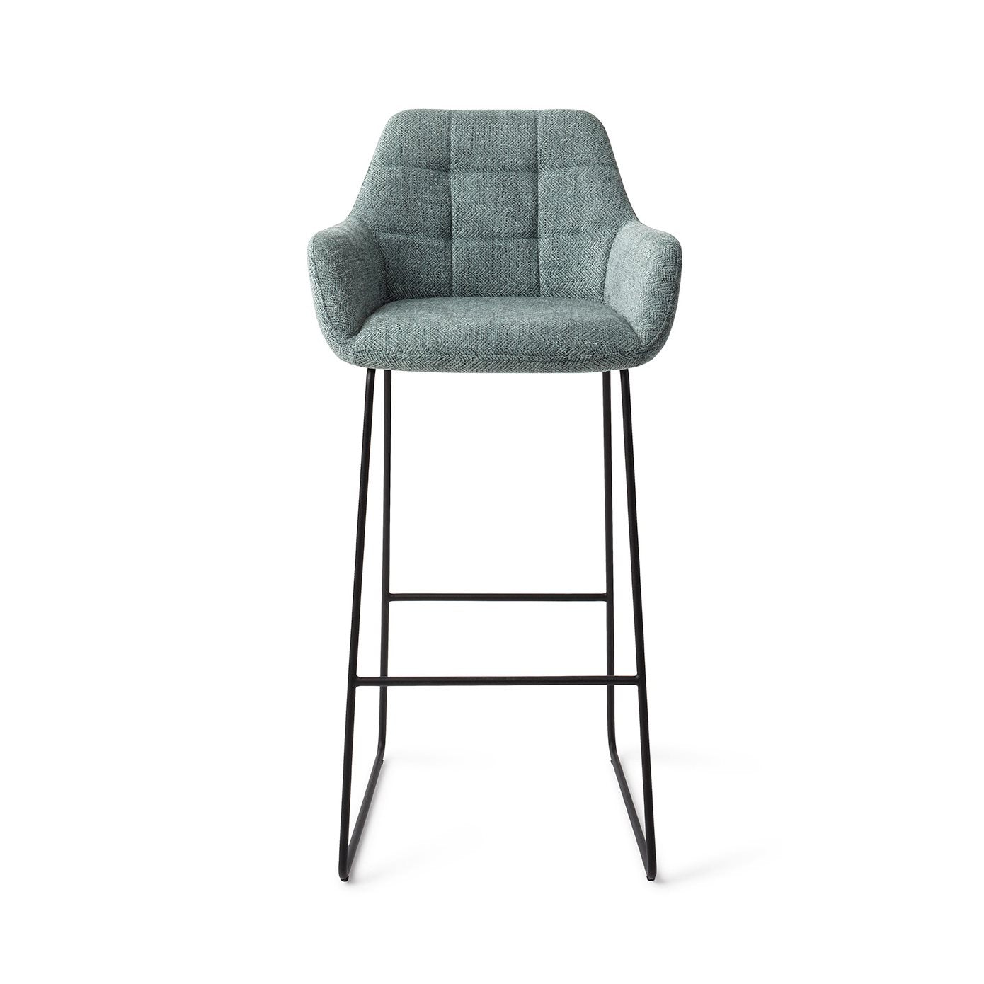 Jesper Home Noto Real Teal Barkruk - Slide Black (H) - KwaliteitWonen.nl