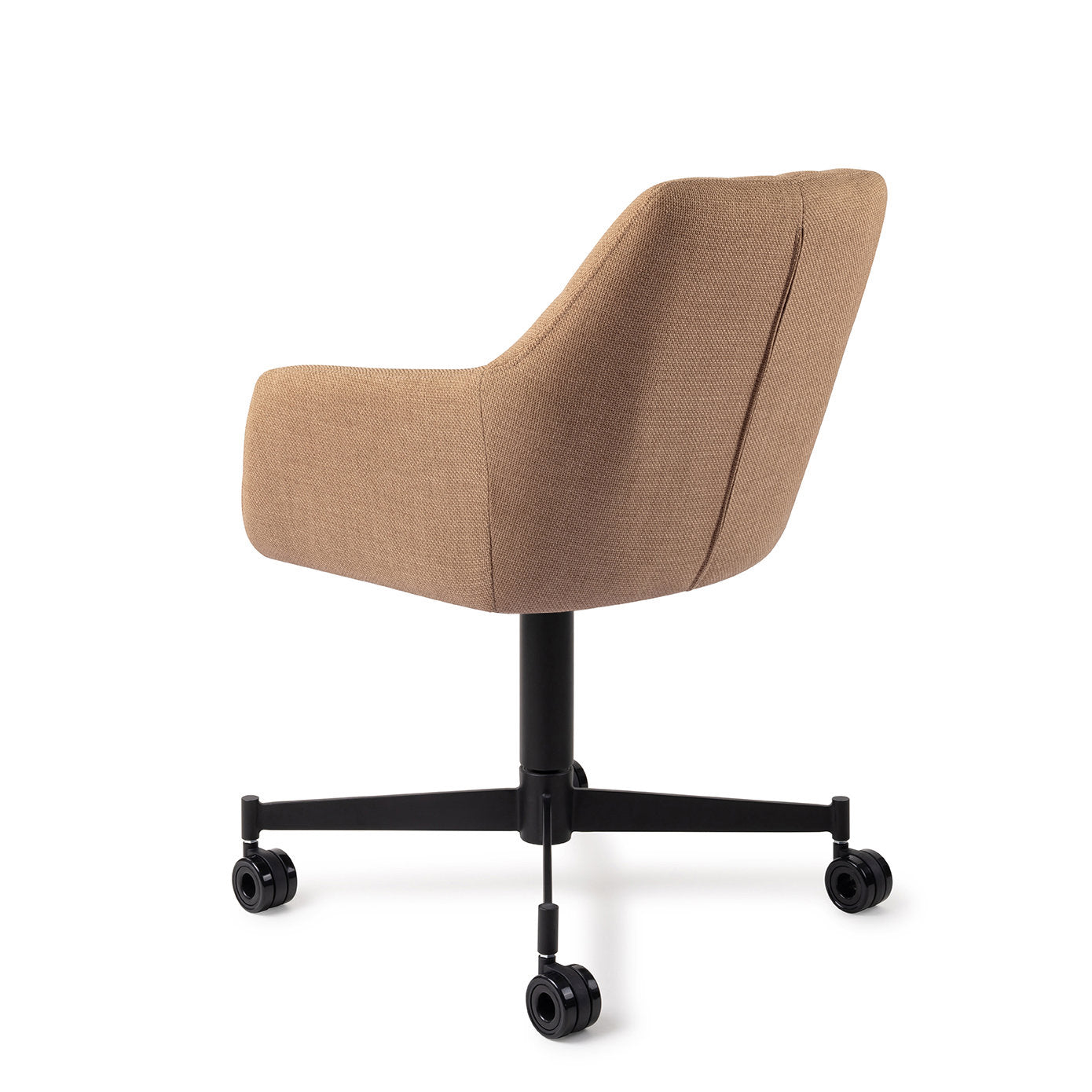 Jesper Home Noto Toasted Toffee Eetkamerstoel - Caster Black - KwaliteitWonen.nl