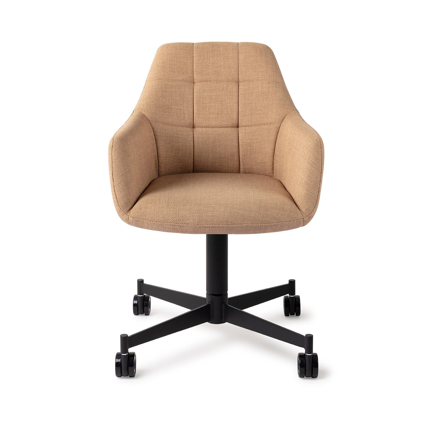 Jesper Home Noto Toasted Toffee Eetkamerstoel - Caster Black - KwaliteitWonen.nl