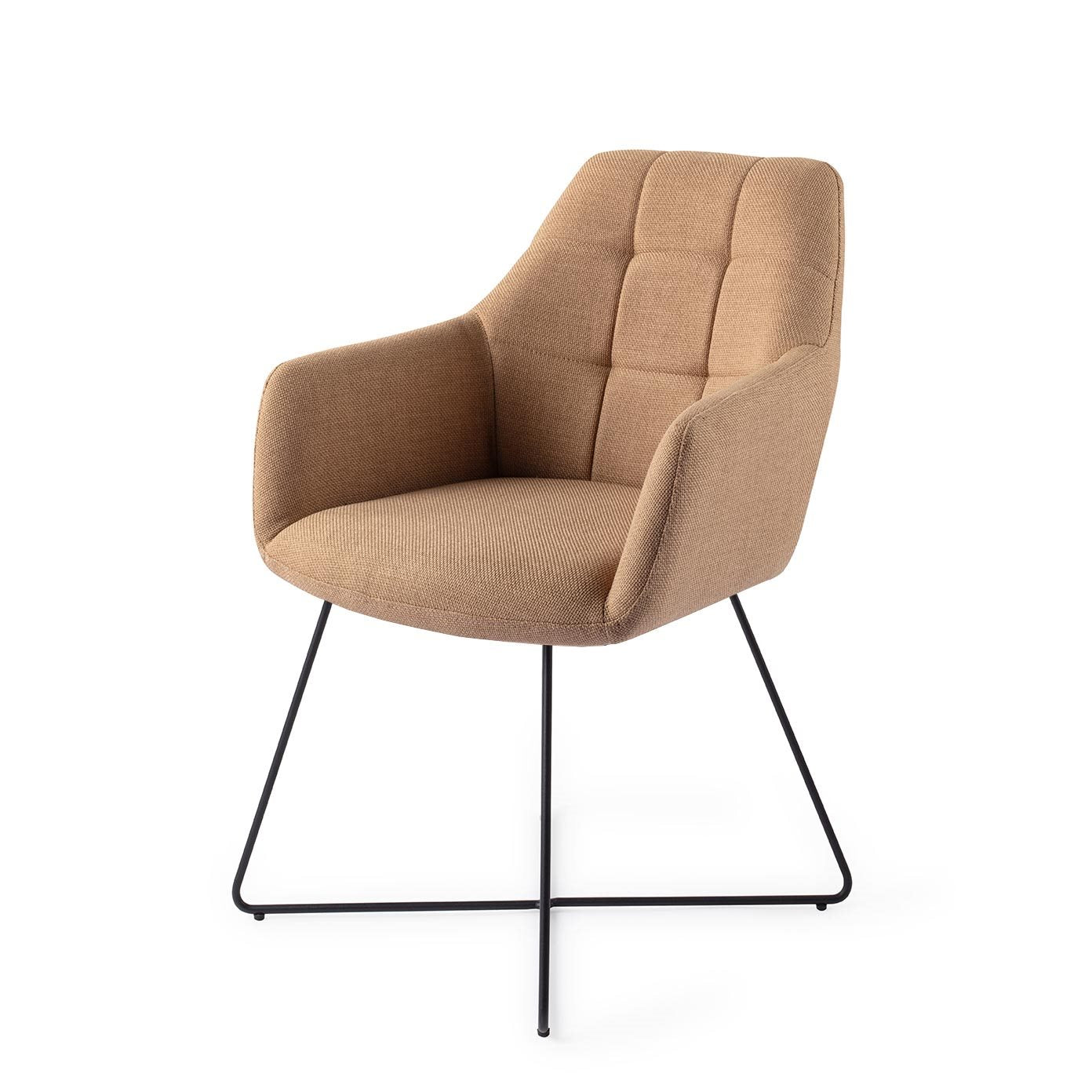 Jesper Home Noto Toasted Toffee Eetkamerstoel - Cross Black - KwaliteitWonen.nl
