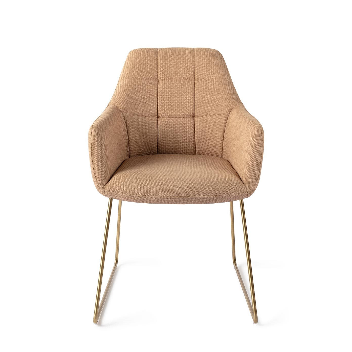 Jesper Home Noto Toasted Toffee Eetkamerstoel - Slide Gold - KwaliteitWonen.nl