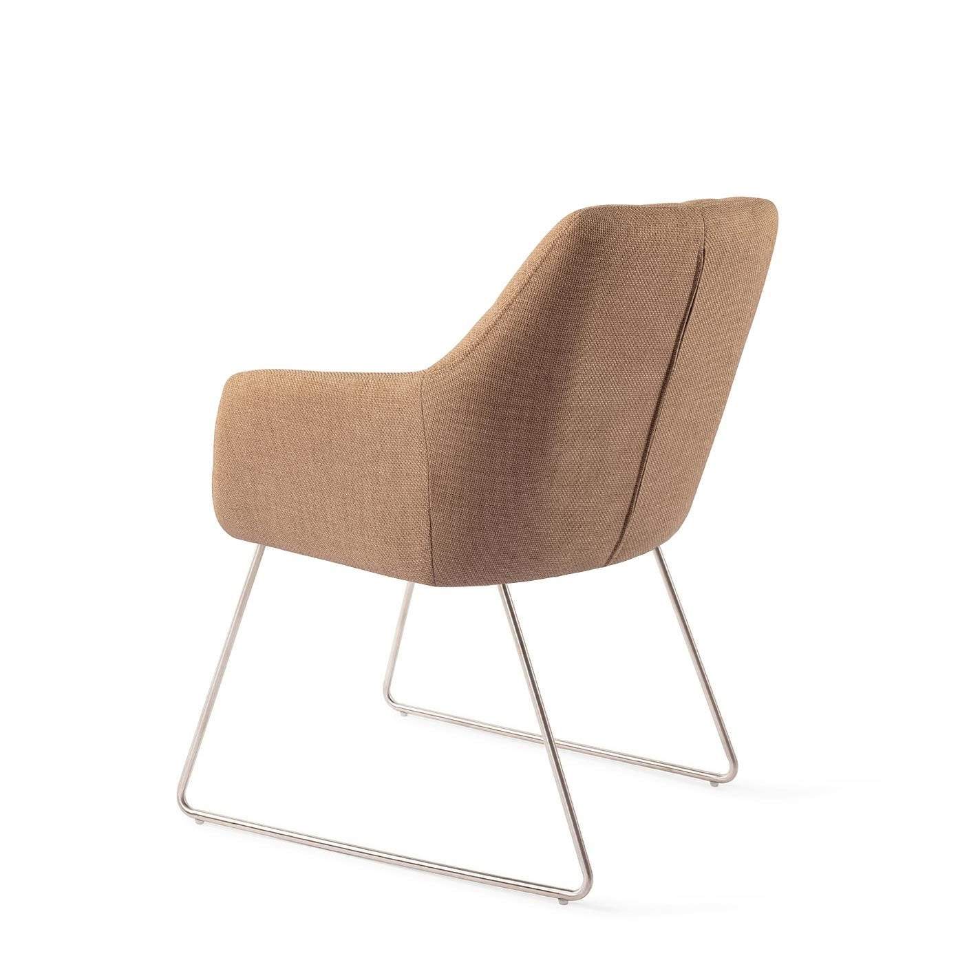 Jesper Home Noto Toasted Toffee Eetkamerstoel - Slide Steel - KwaliteitWonen.nl