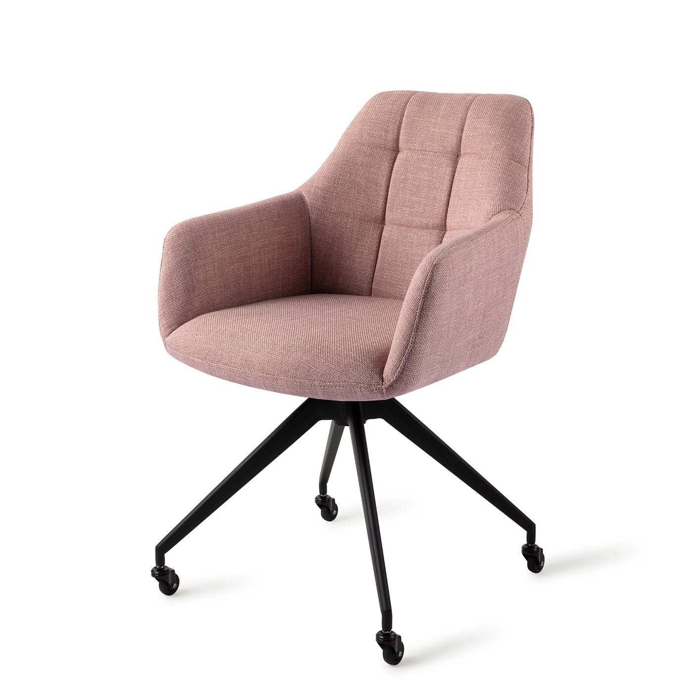 Jesper Home Noto VIntage Rose Eetkamerstoel - Glide Black - KwaliteitWonen.nl