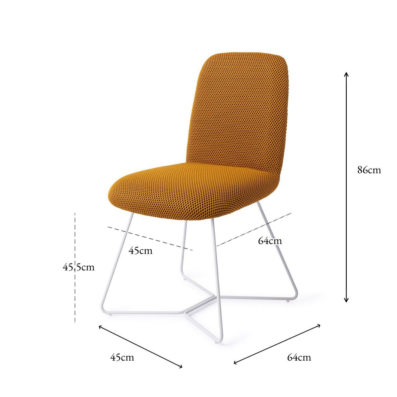 Jesper Home Taiwa Groovy Garam Eetkamerstoel - Beehive White - KwaliteitWonen.nl