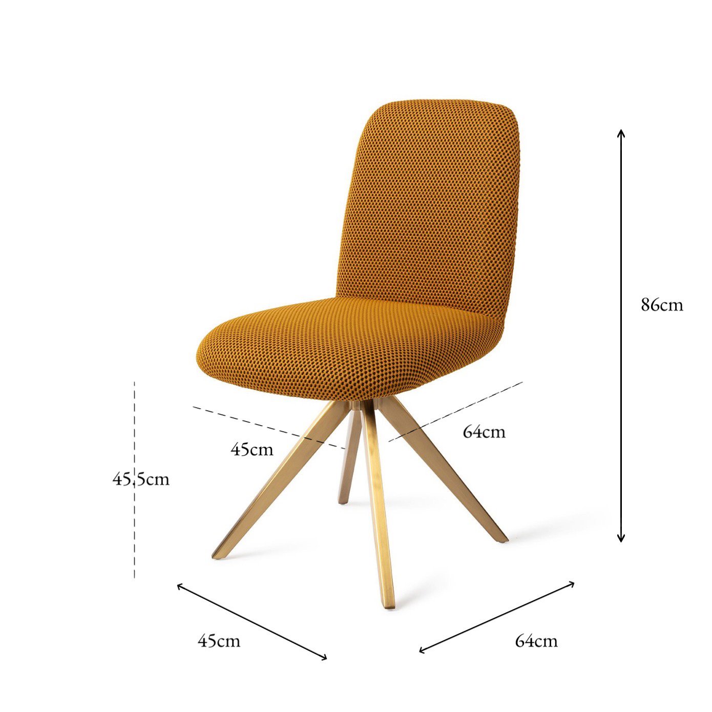 Jesper Home Taiwa Groovy Garam Eetkamerstoel - Turn Gold - KwaliteitWonen.nl