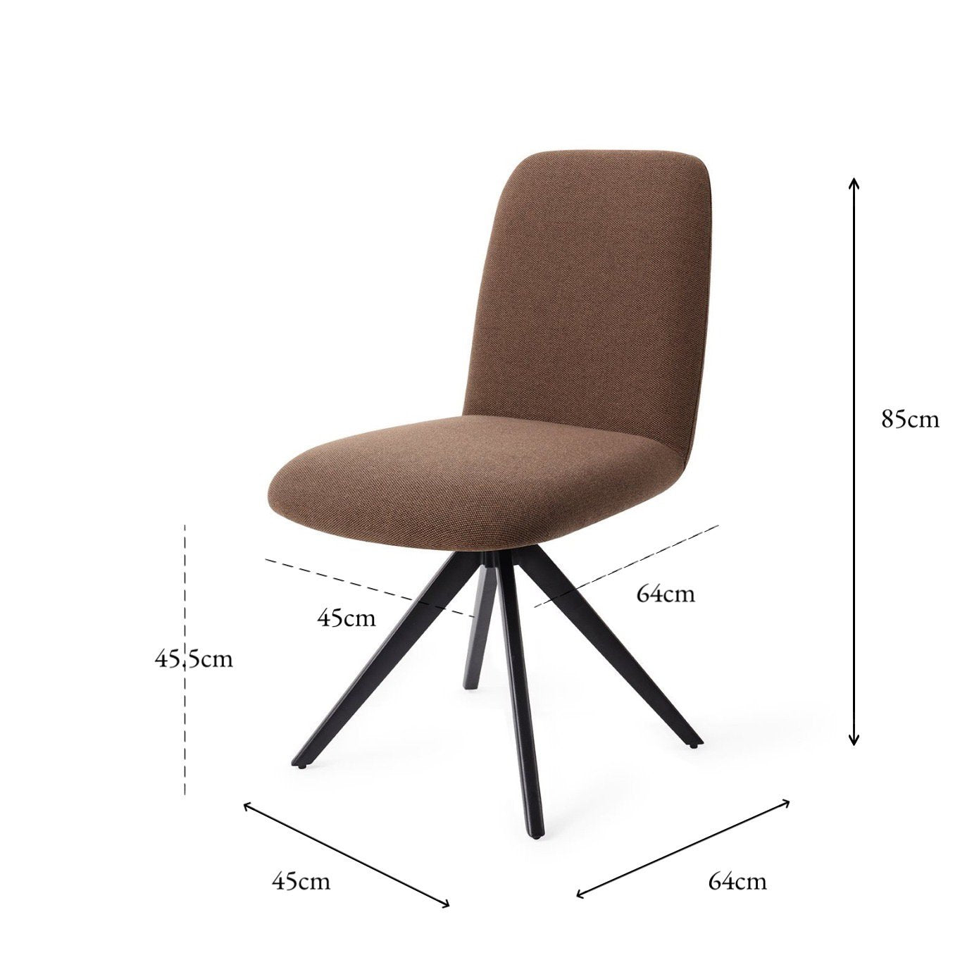 Jesper Home Taiwa Rustic Rye Eetkamerstoel - Turn Black - KwaliteitWonen.nl