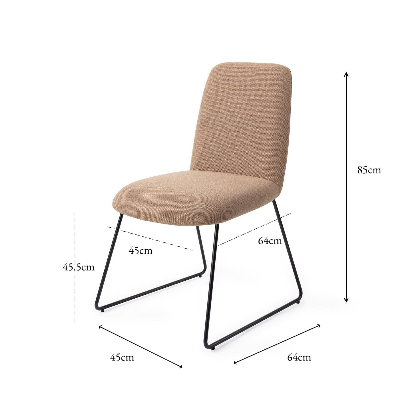Jesper Home Taiwa Whisper Wheat Eetkamerstoel - Slide Black - KwaliteitWonen.nl