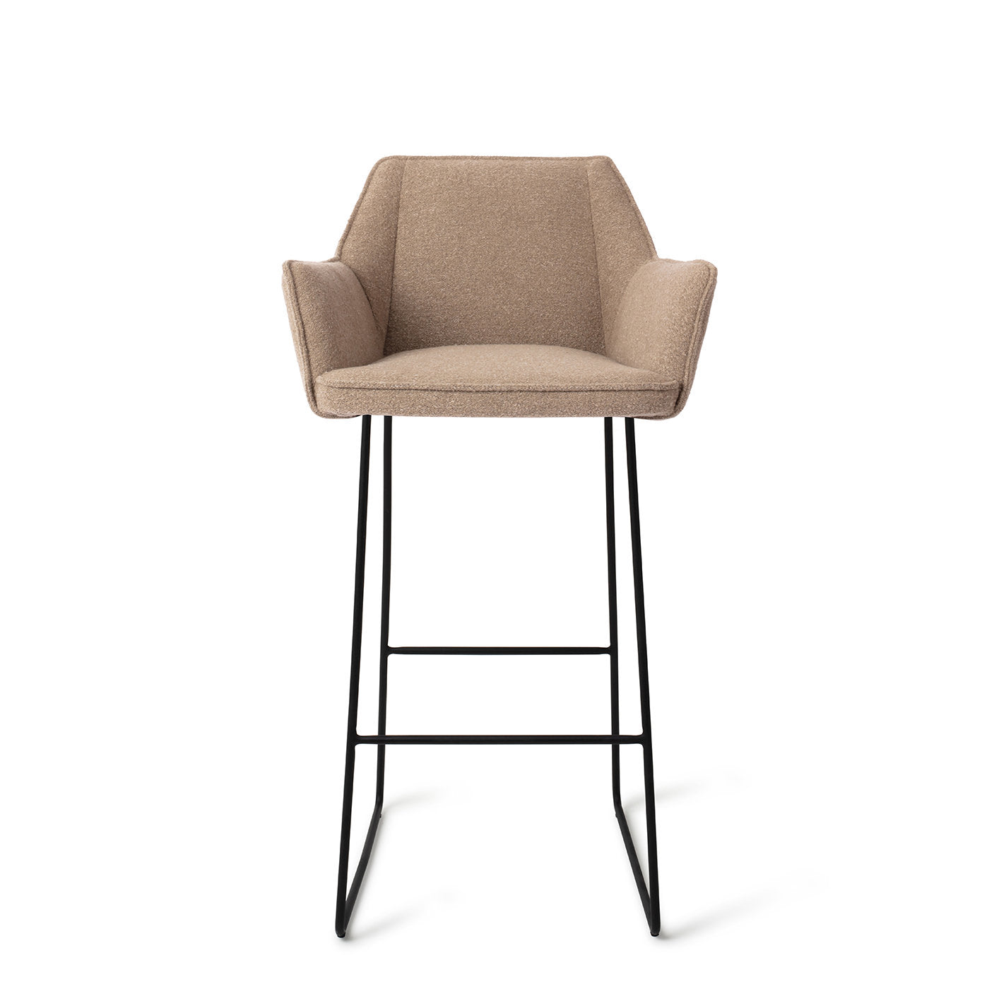 Jesper Home Tome Great Greige Barkruk - Slide Black - KwaliteitWonen.nl