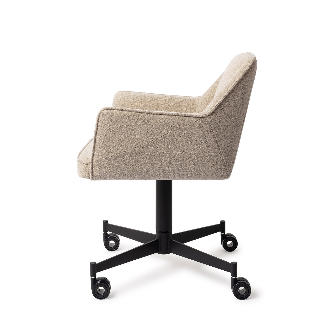 Jesper Home Tome Great Greige Eetkamerstoel - Caster Black - KwaliteitWonen.nl