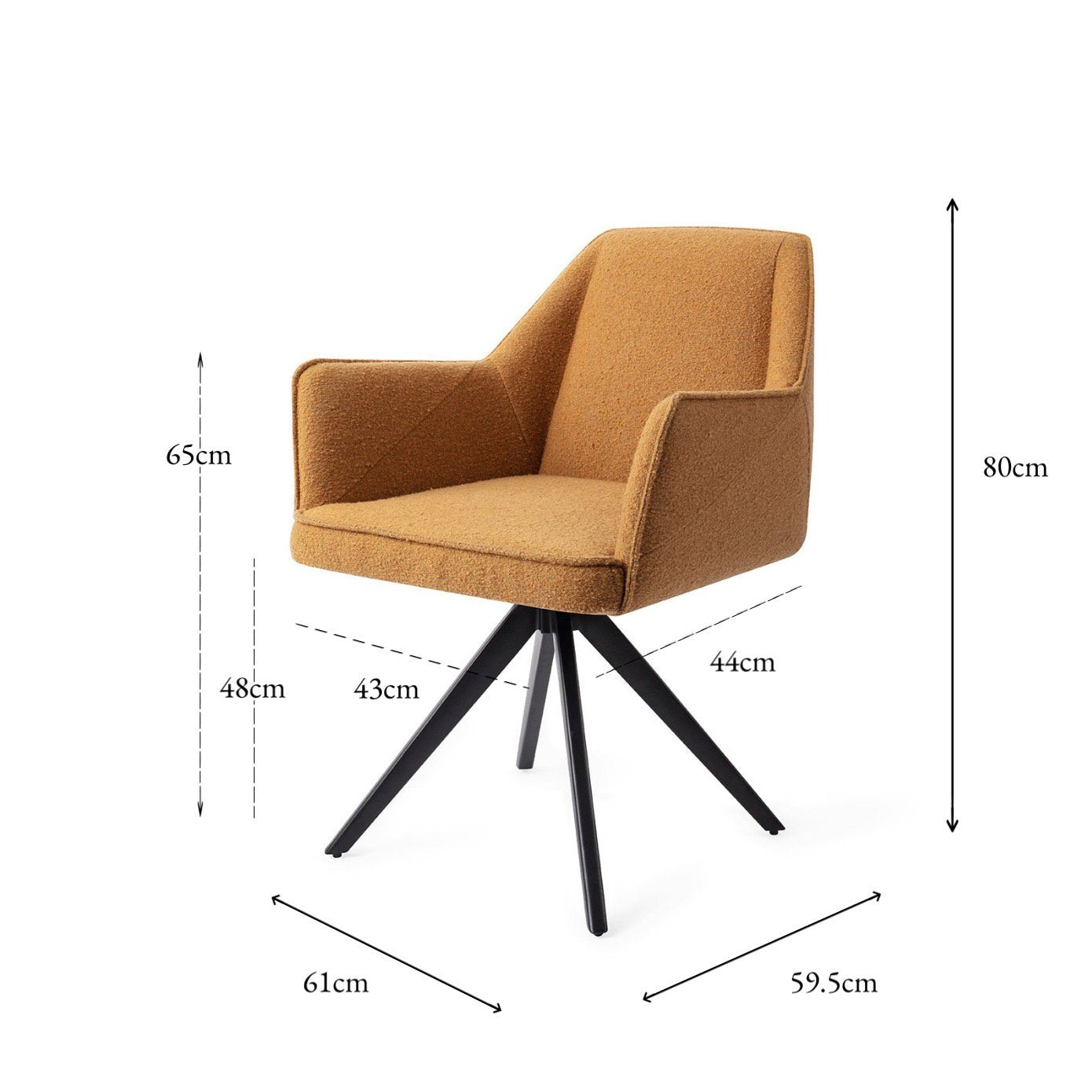 Jesper Home Tome Masai Giraffe Eetkamerstoel - Turn Black - KwaliteitWonen.nl