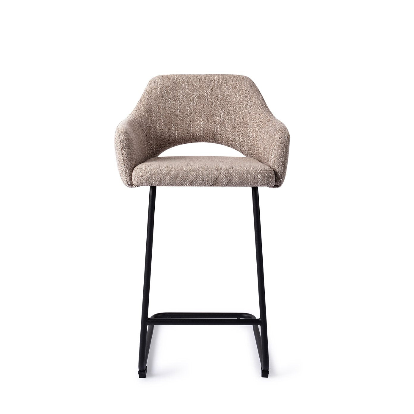 Jesper Home Yanai Biscuit Beach Barkruk - Arch Black (L) - KwaliteitWonen.nl